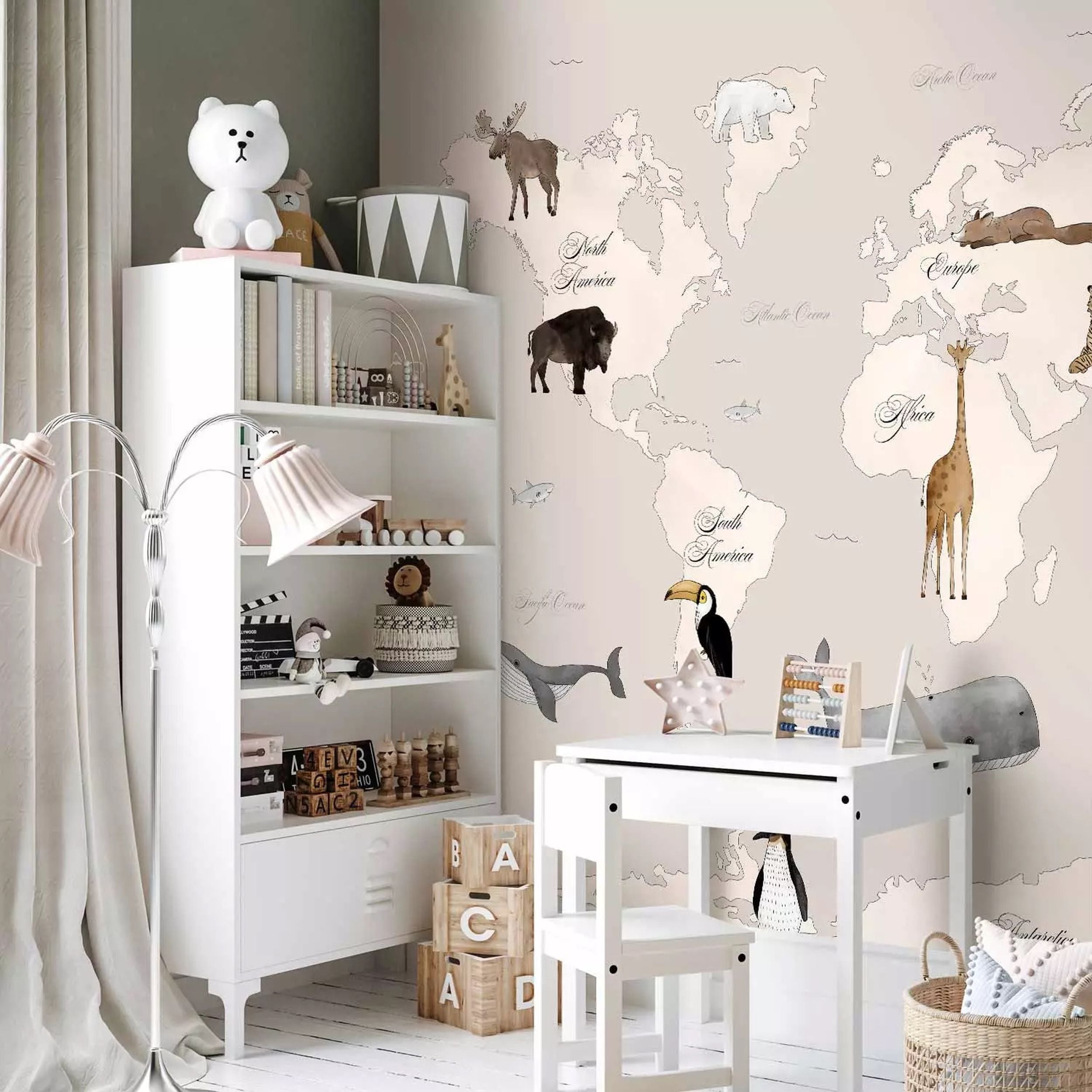 Fototapeta Mapa świata dla dzieci 350x256 cm