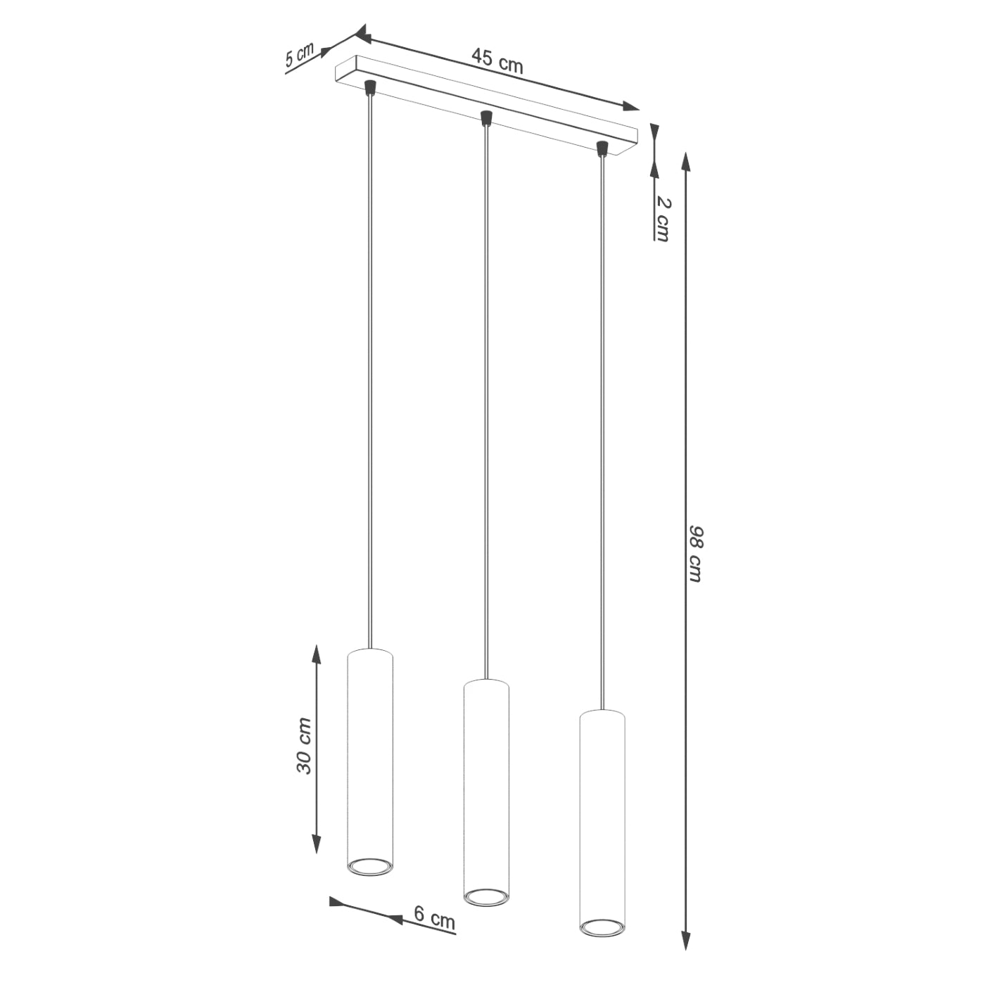 Lampa wisząca Lagos 3L zielona oliwka