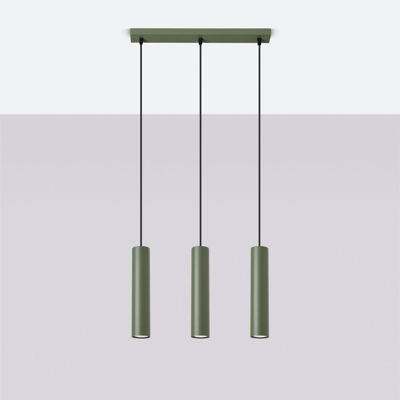 Lampa wisząca Lagos 3L zielona oliwka