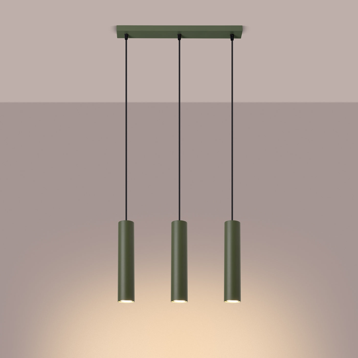 Lampa wisząca Lagos 3L zielona oliwka