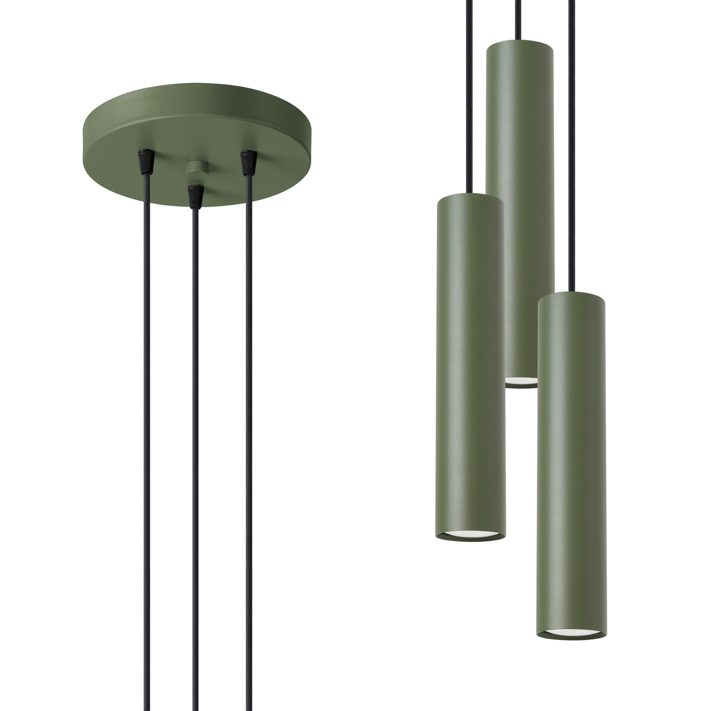 Lampa wisząca Lagos 3P zielona oliwka