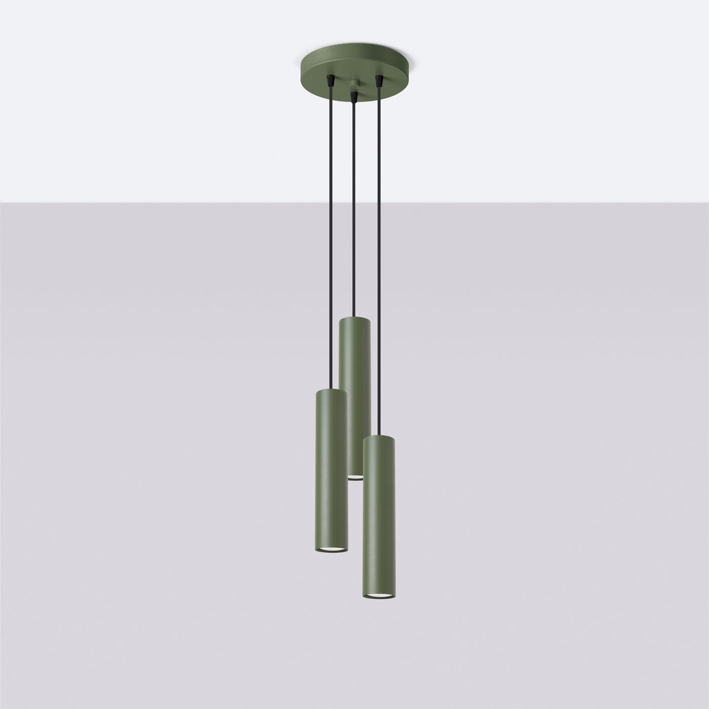 Lampa wisząca Lagos 3P zielona oliwka