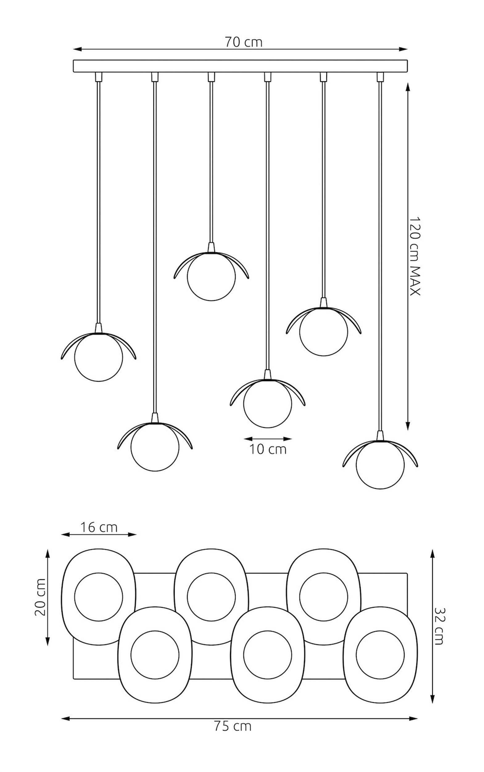 Lampa wisząca Ritual x6 czarna