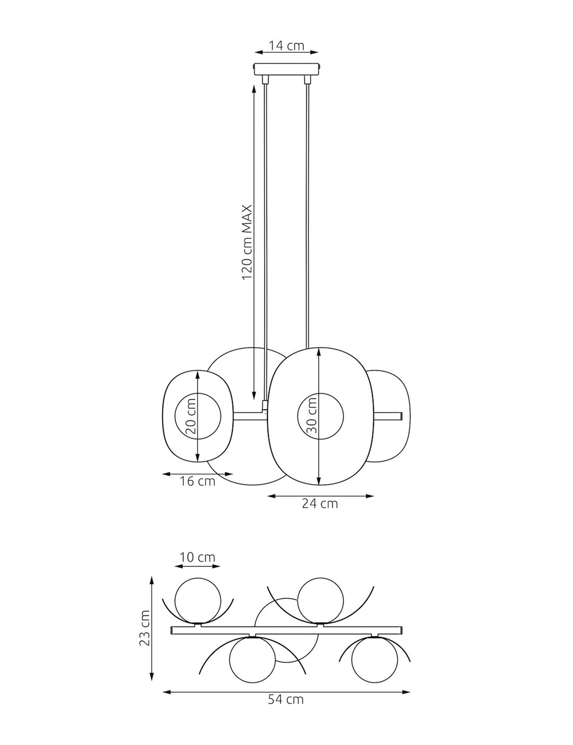 Lampa wisząca Elementi x4 czarna