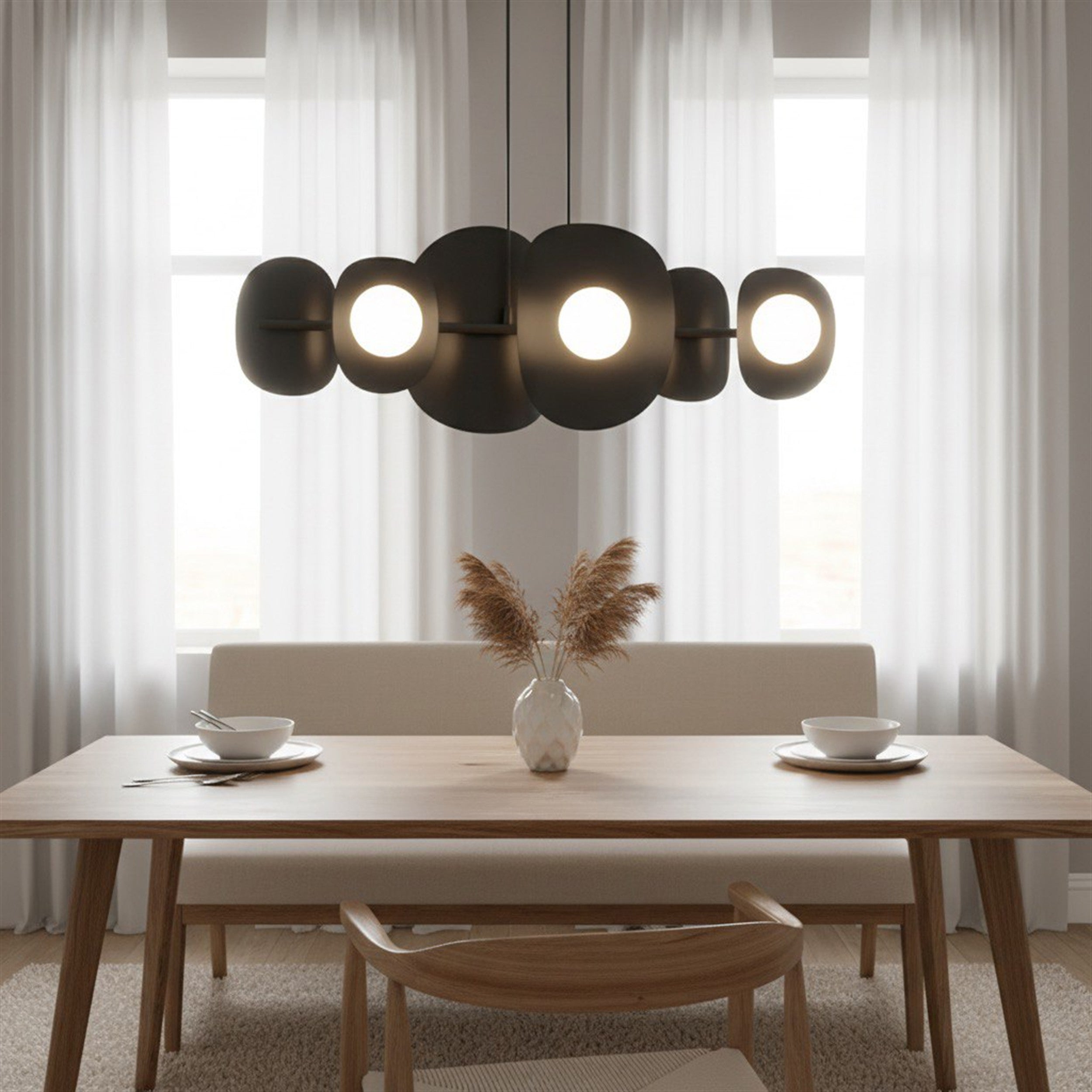 Lampa wisząca Elementi x6 czarna