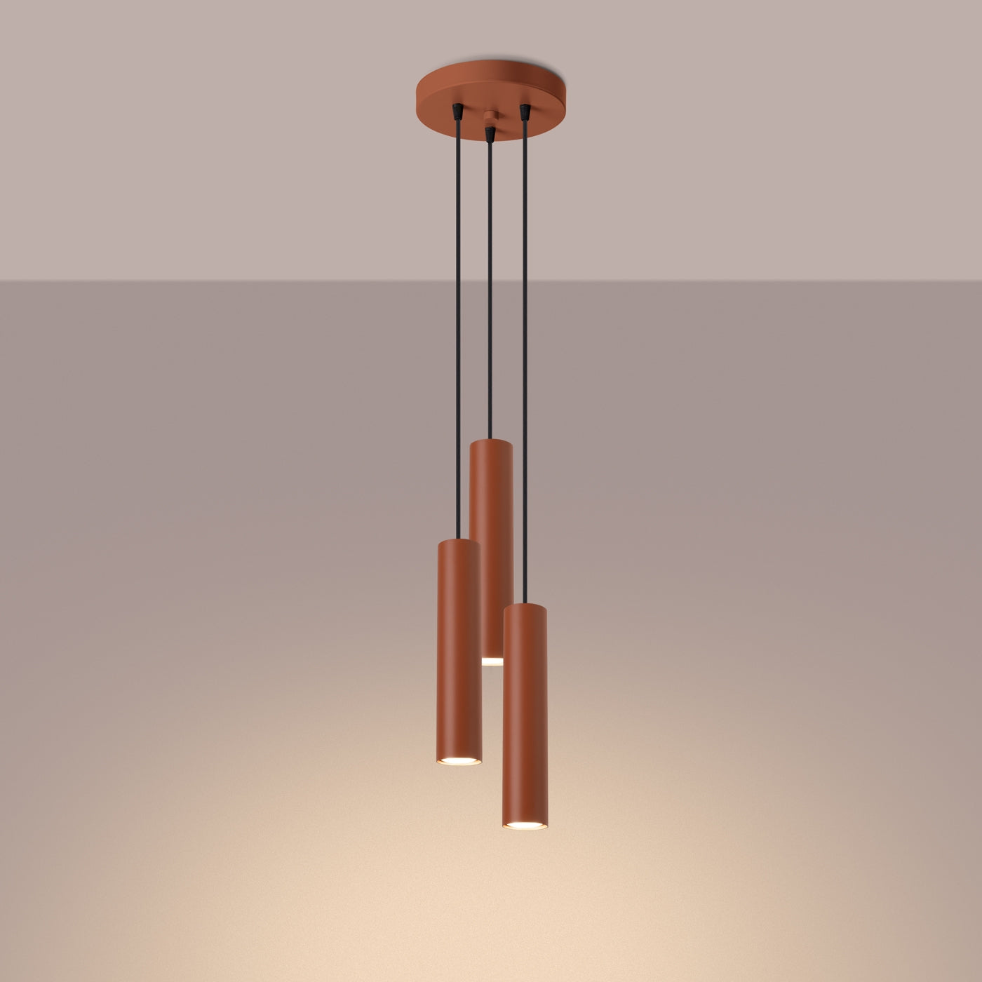 Lampa wisząca Lagos 3P ochra czerwona