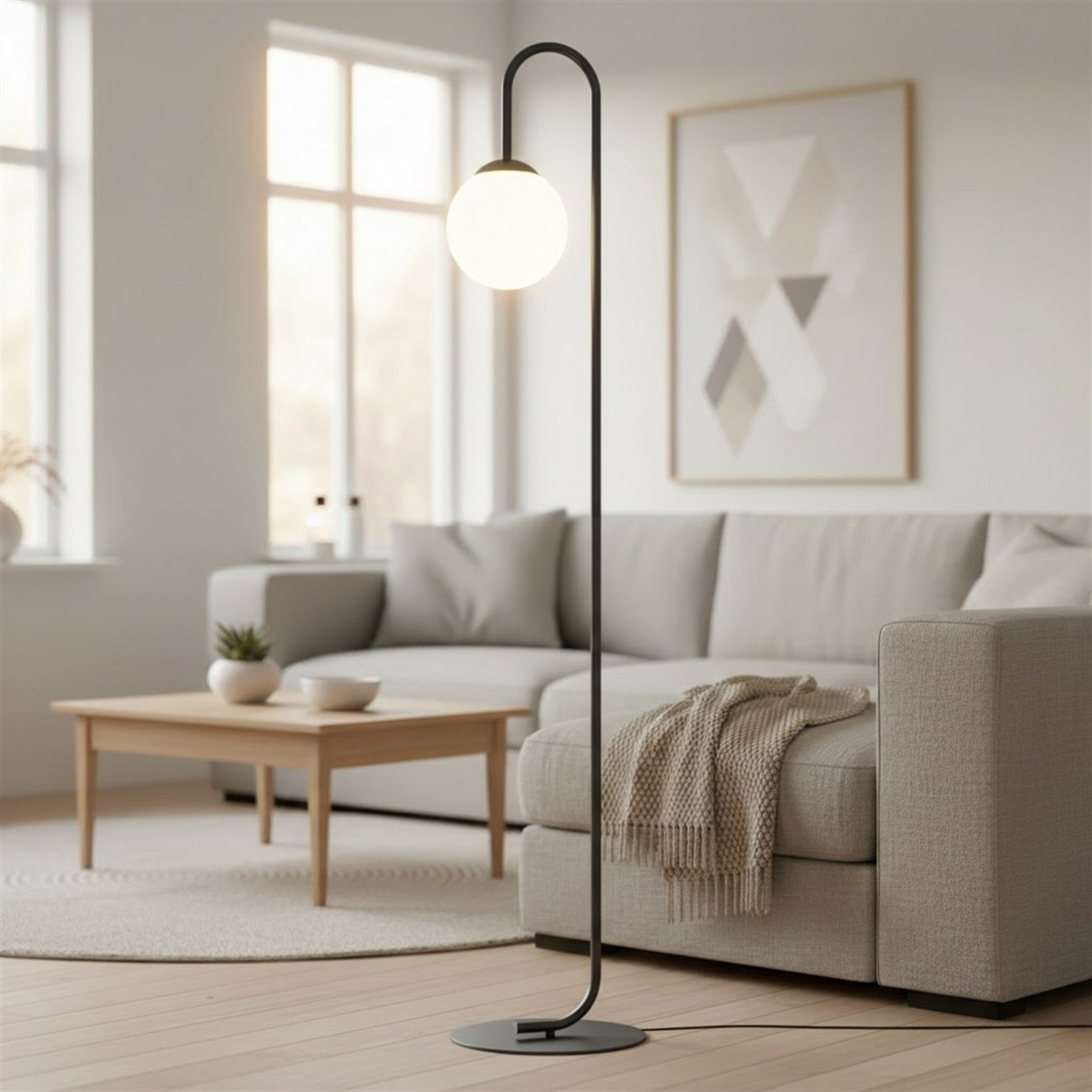 Lampa podłogowa Flor 150 cm czarna