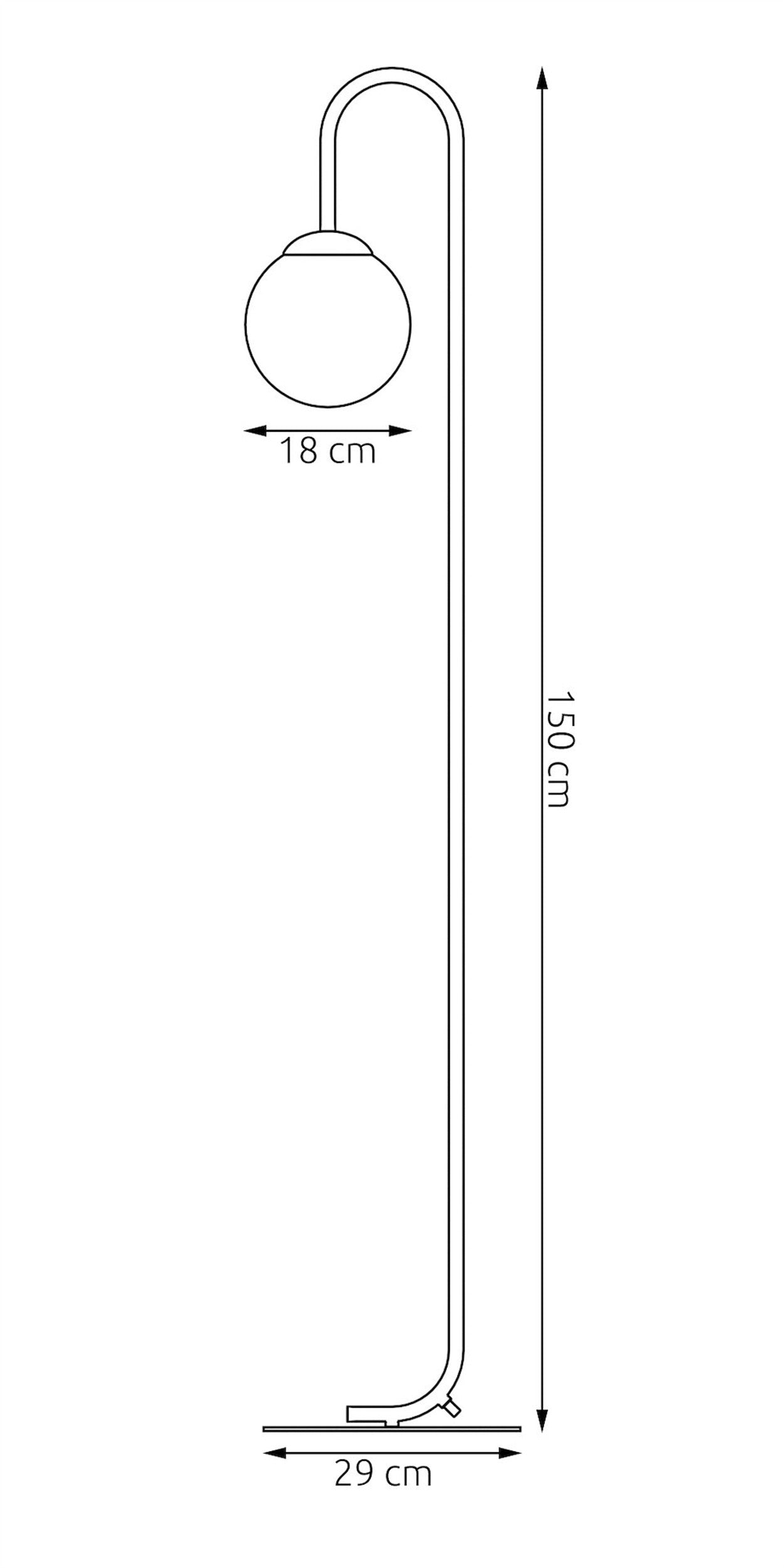 Lampa podłogowa Flor 150 cm szara
