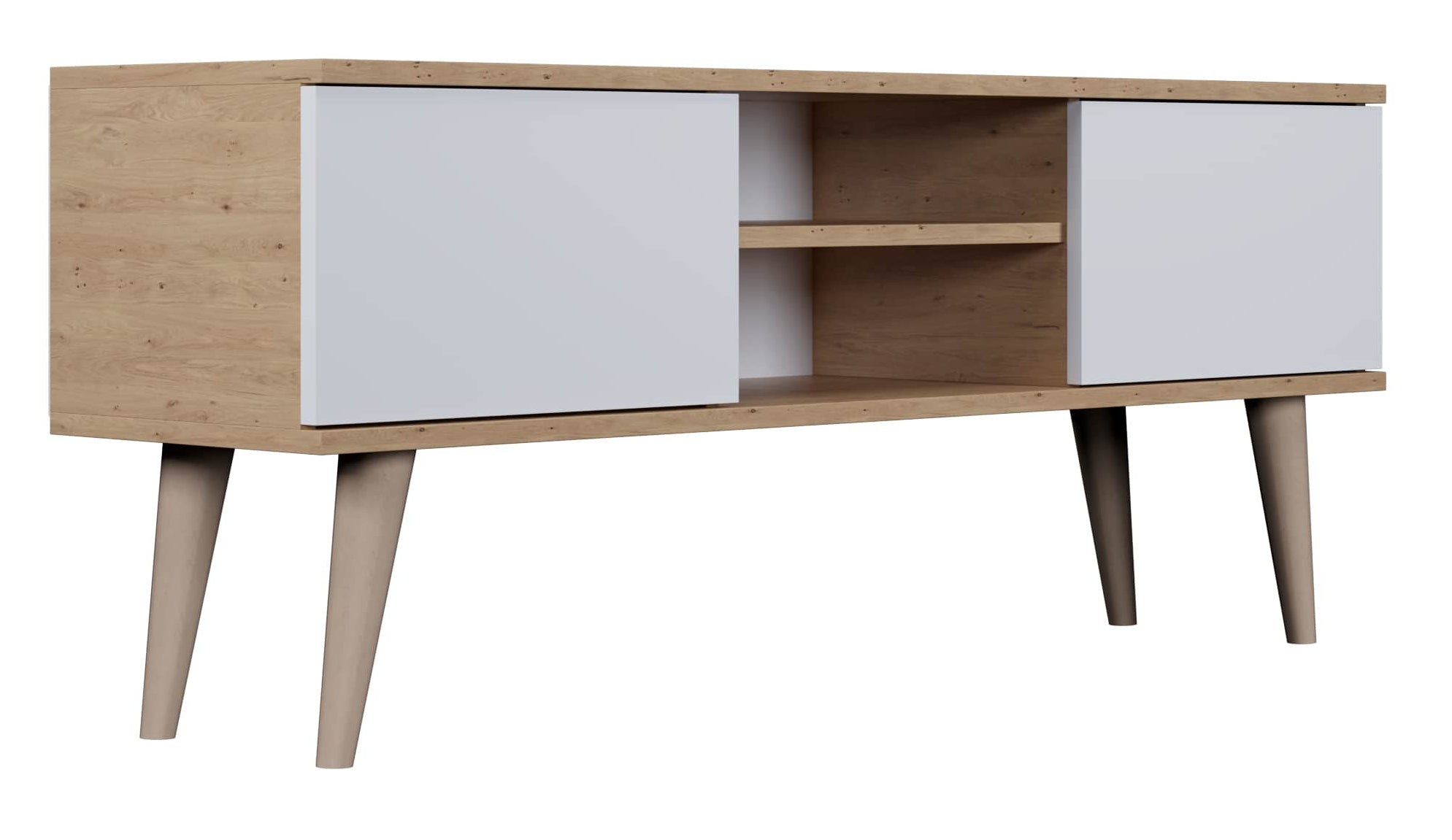 Szafka RTV Damally 120 cm dąb artisan/biała