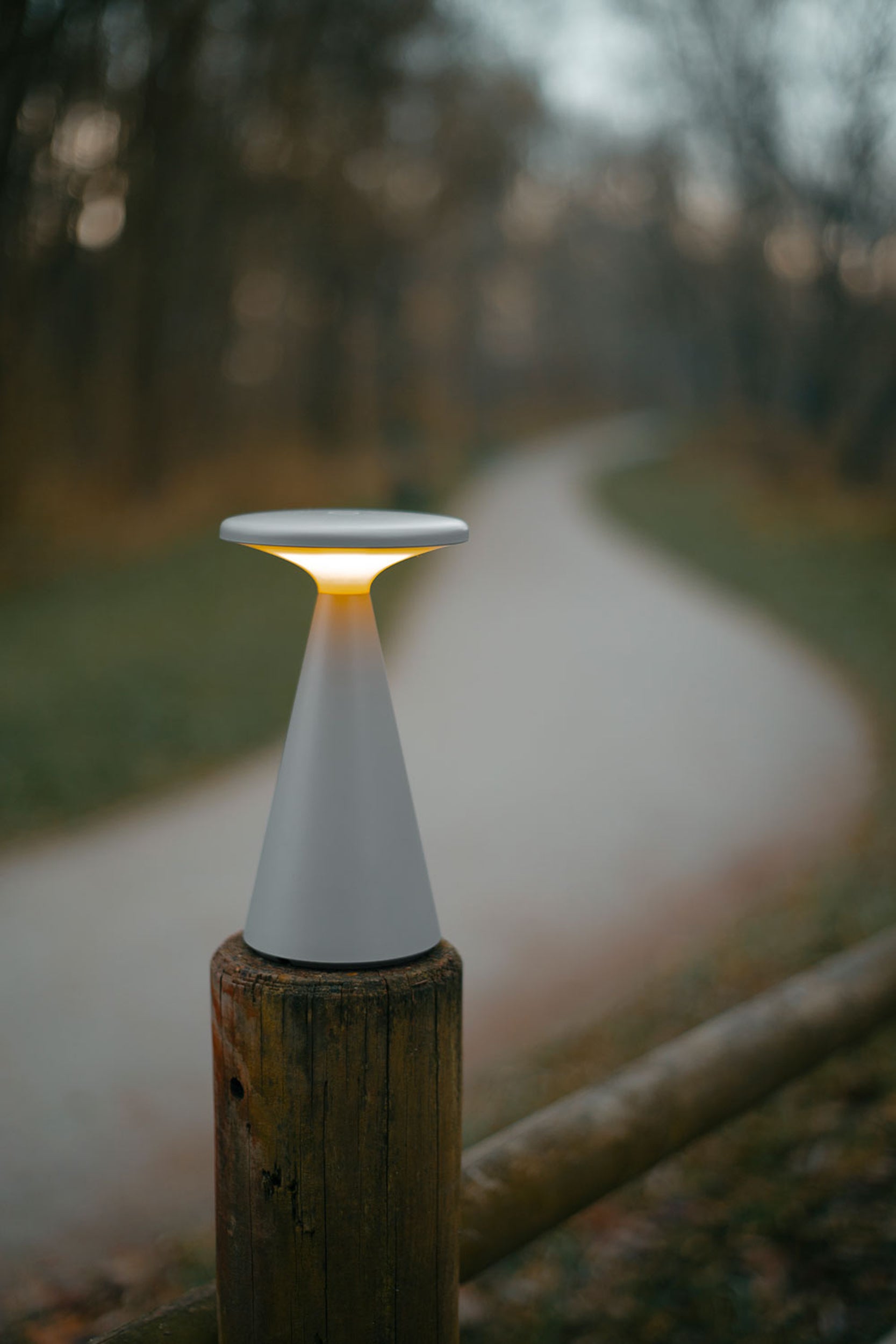 Lampa stołowa Funghi szara IP44