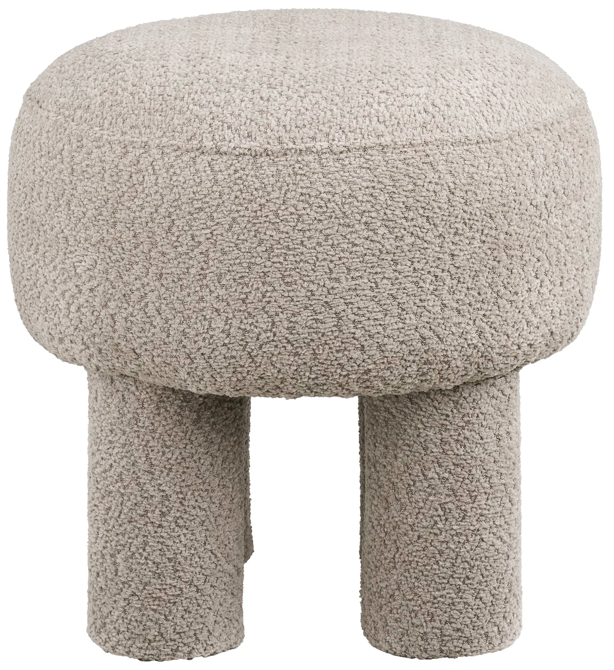 Pufa Perth w tkaninie typu teddy jasnobeżowa
