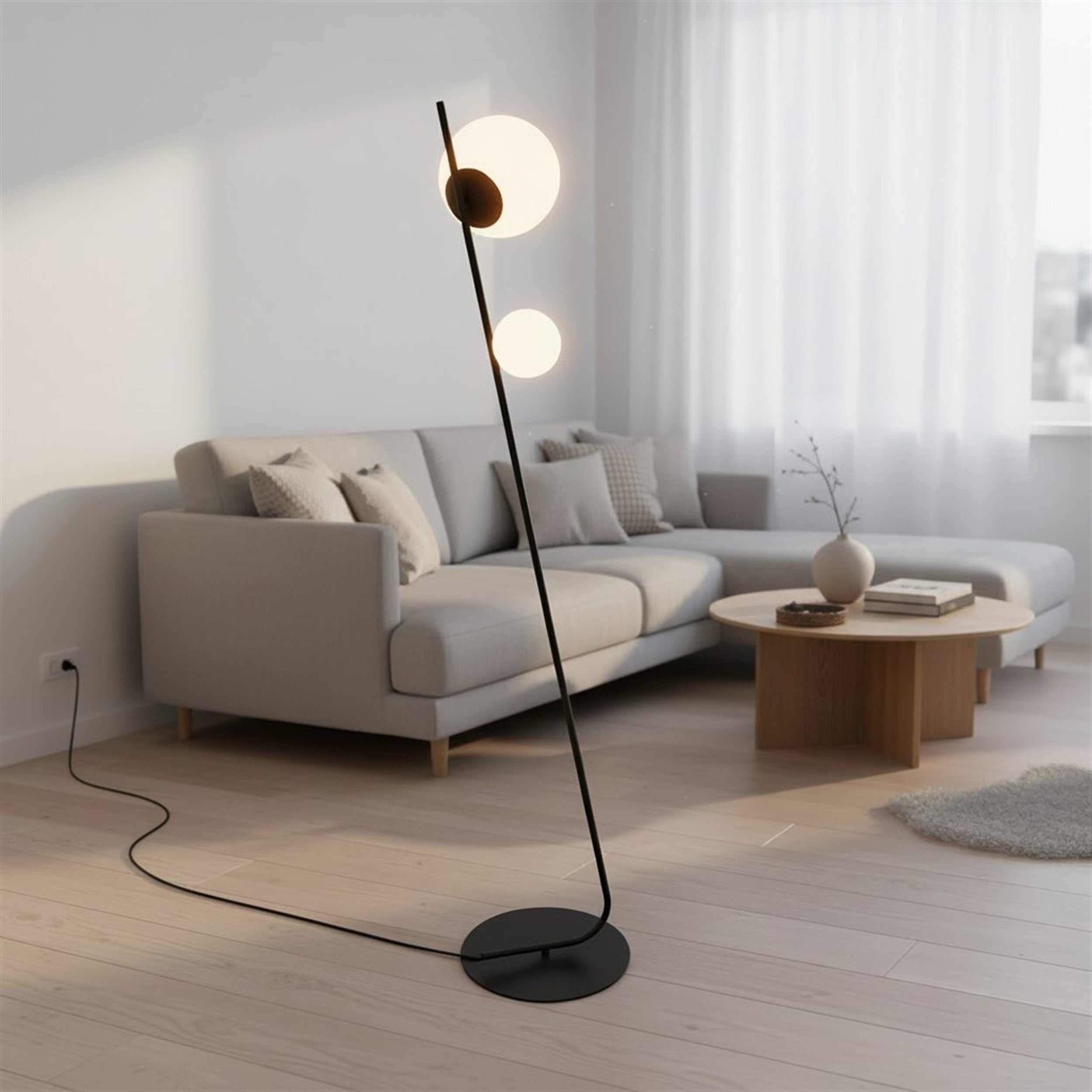 Lampa podłogowa Tatu x2 czarna