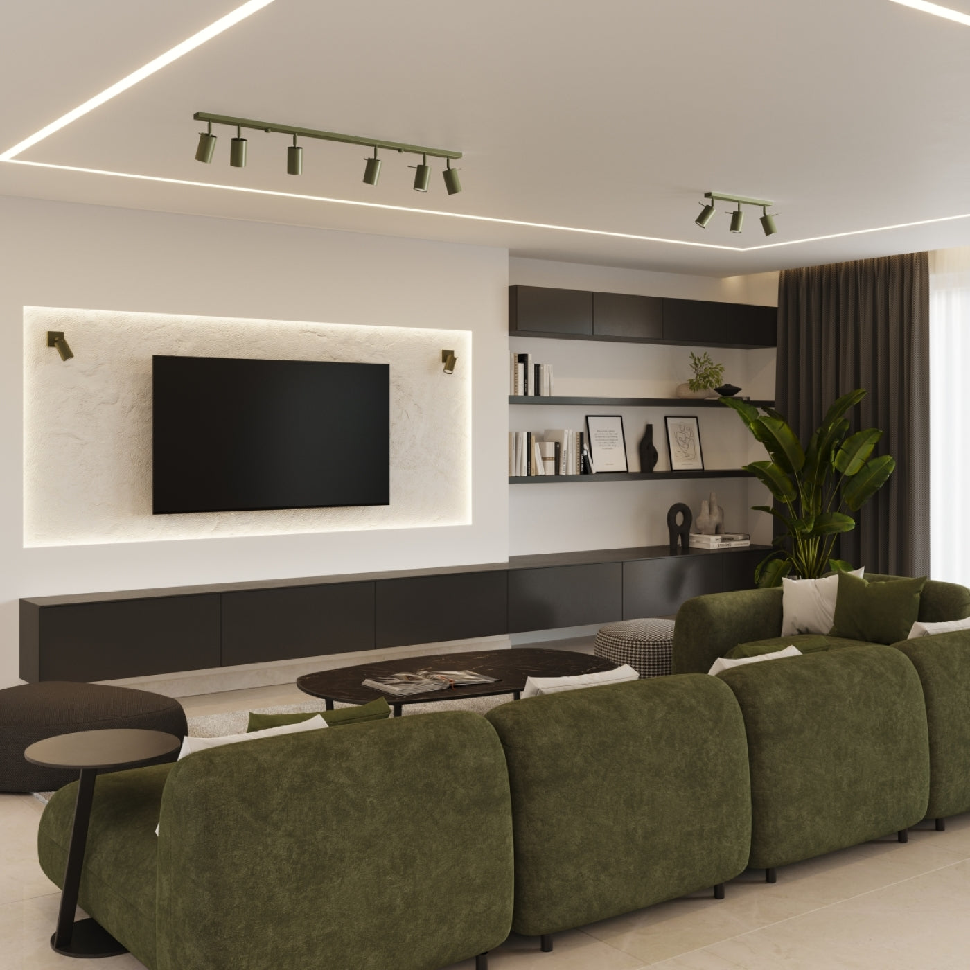 Plafon Ring 6L zielony oliwkowy