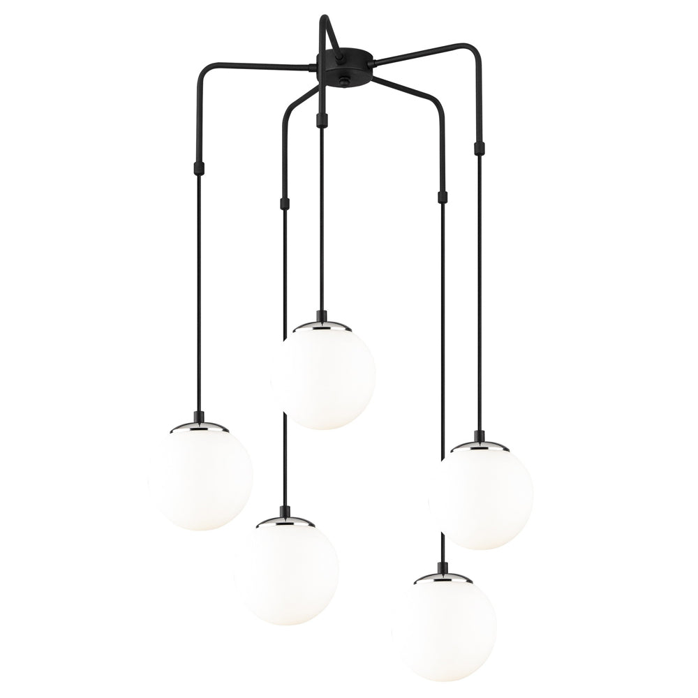Lampa wisząca Illurked x5 kaskada czarno-srebrna