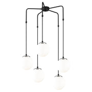 Lampa wisząca Illurked x5 kaskada czarno-srebrna