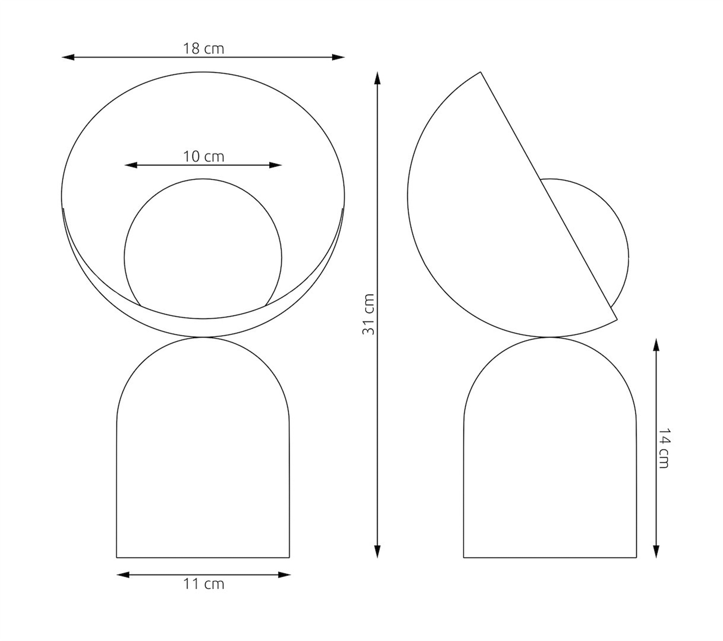 Lampa stołowa Boto 31 cm pomarańczowa