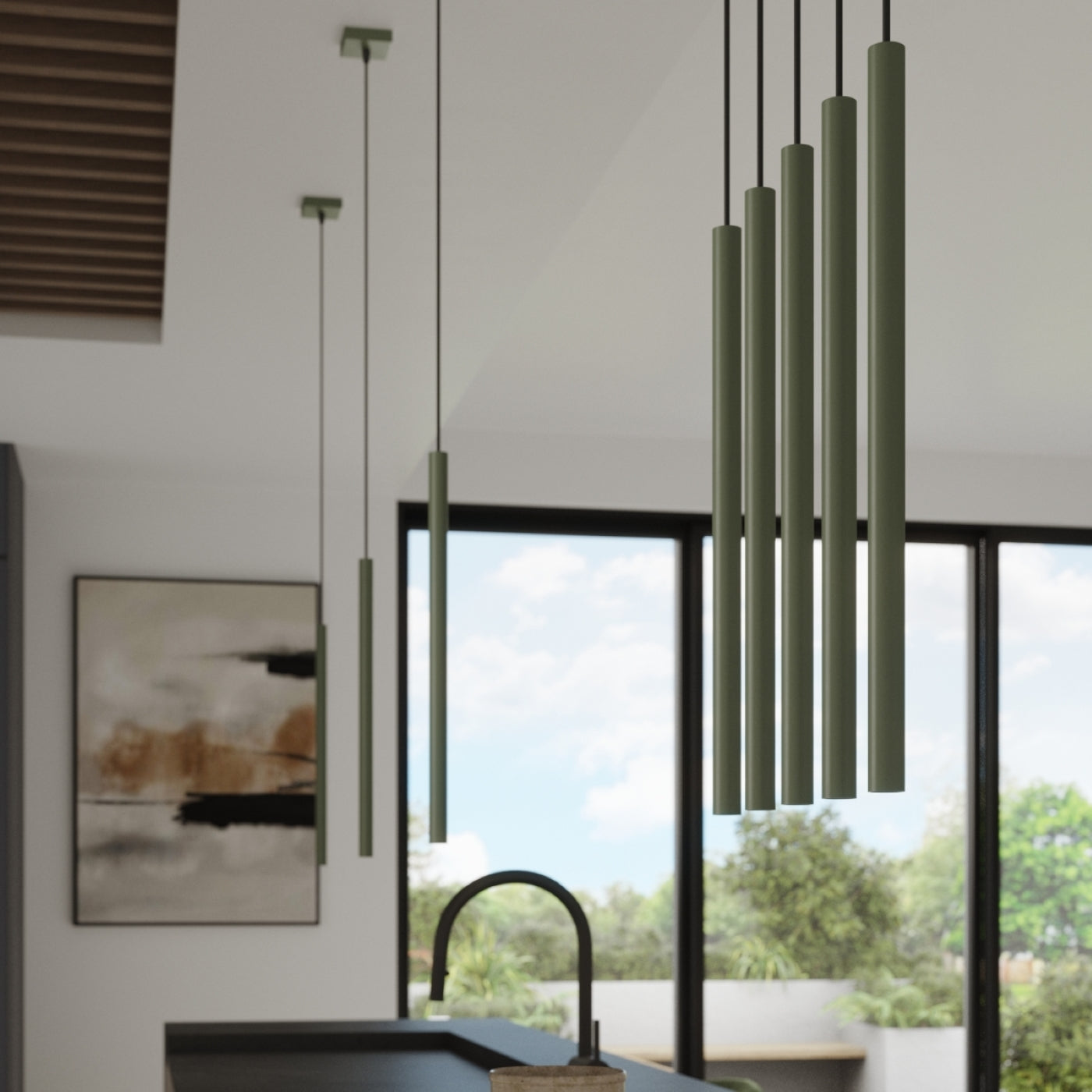 Lampa wisząca Pastelo 1 zielona oliwka