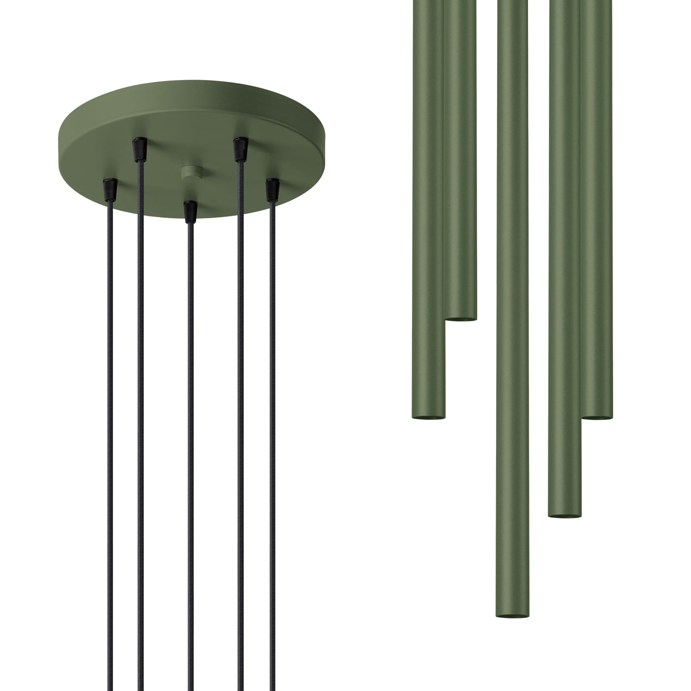 Lampa wisząca Pastelo 5P zielona oliwka