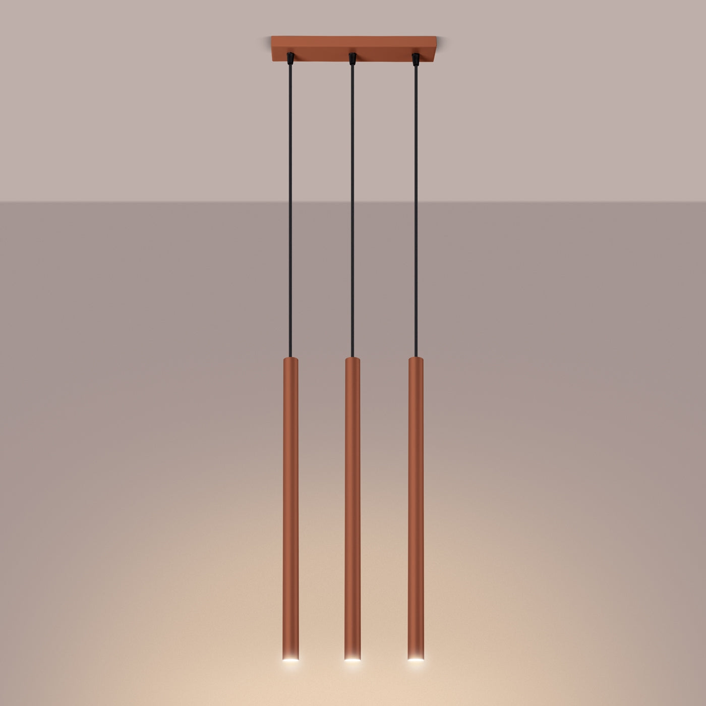 Lampa wisząca Pastelo 3 ochra czerwona