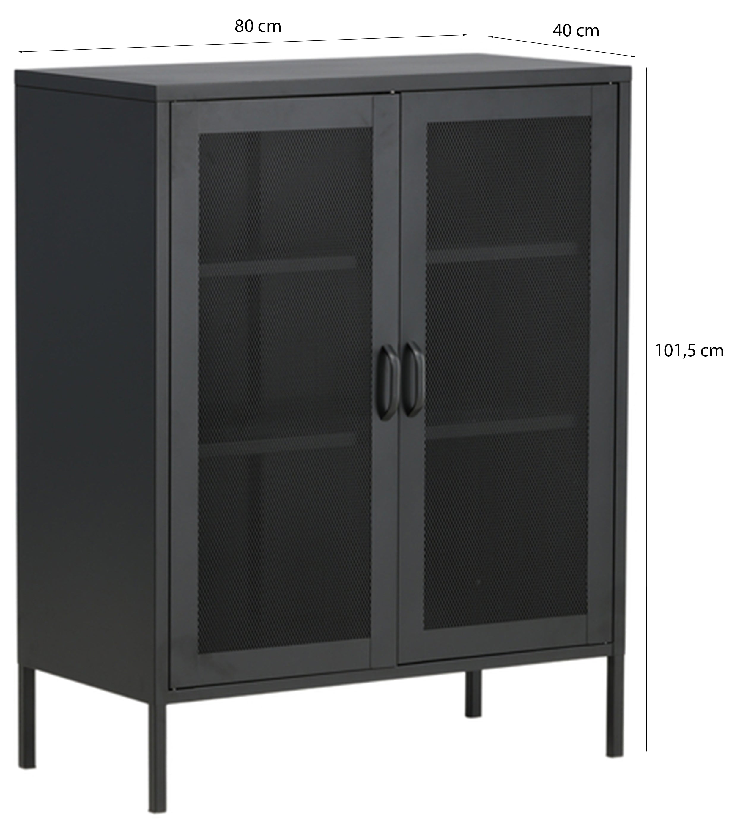 Witryna metalowa Misha 101,5 cm czarna