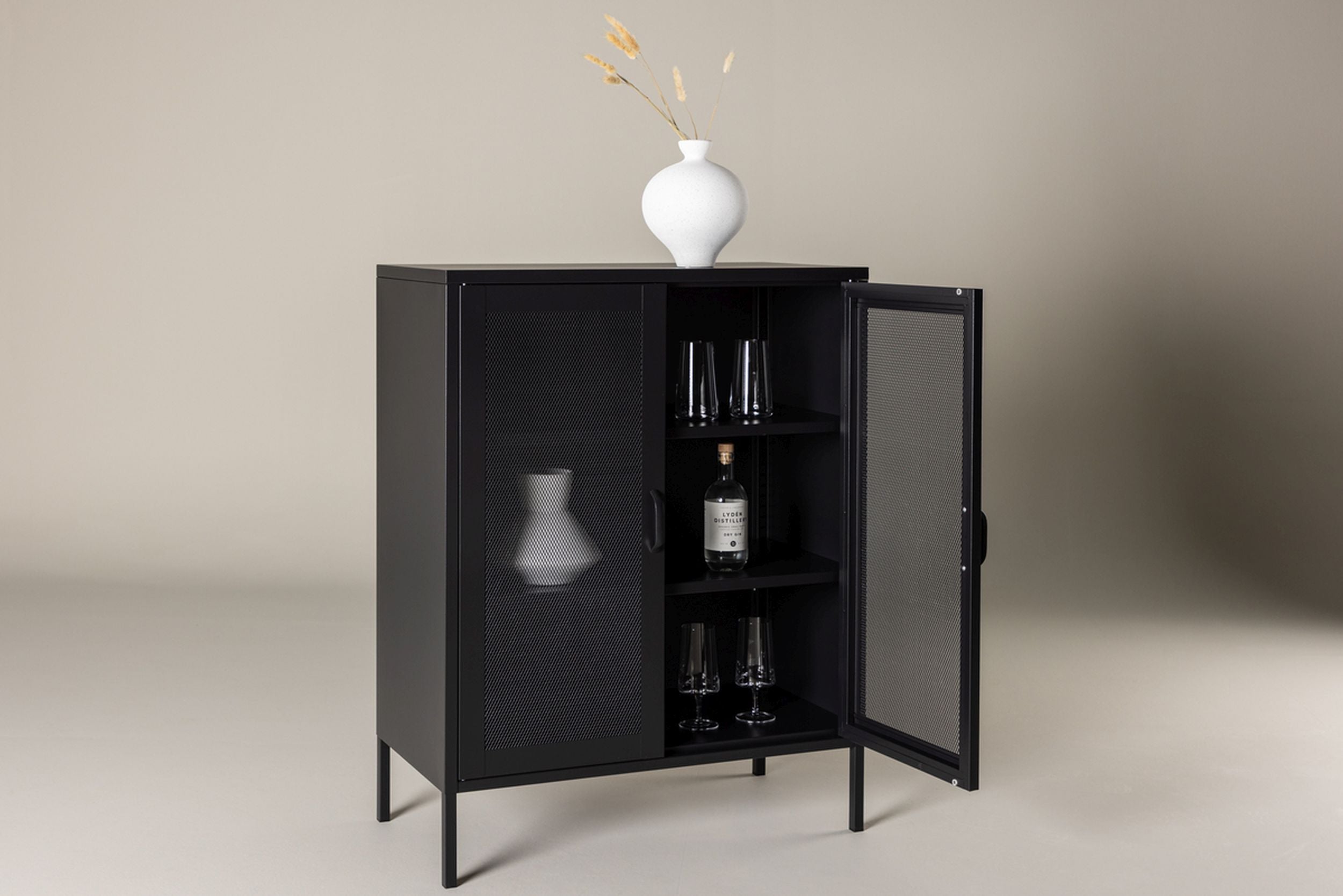 Witryna metalowa Misha 101,5 cm czarna