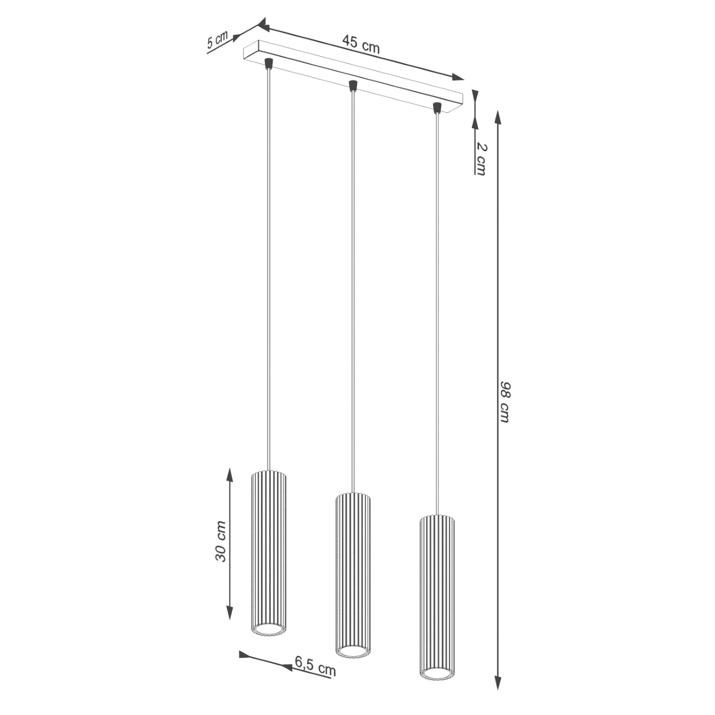 Lampa wisząca Karbon 3L biały