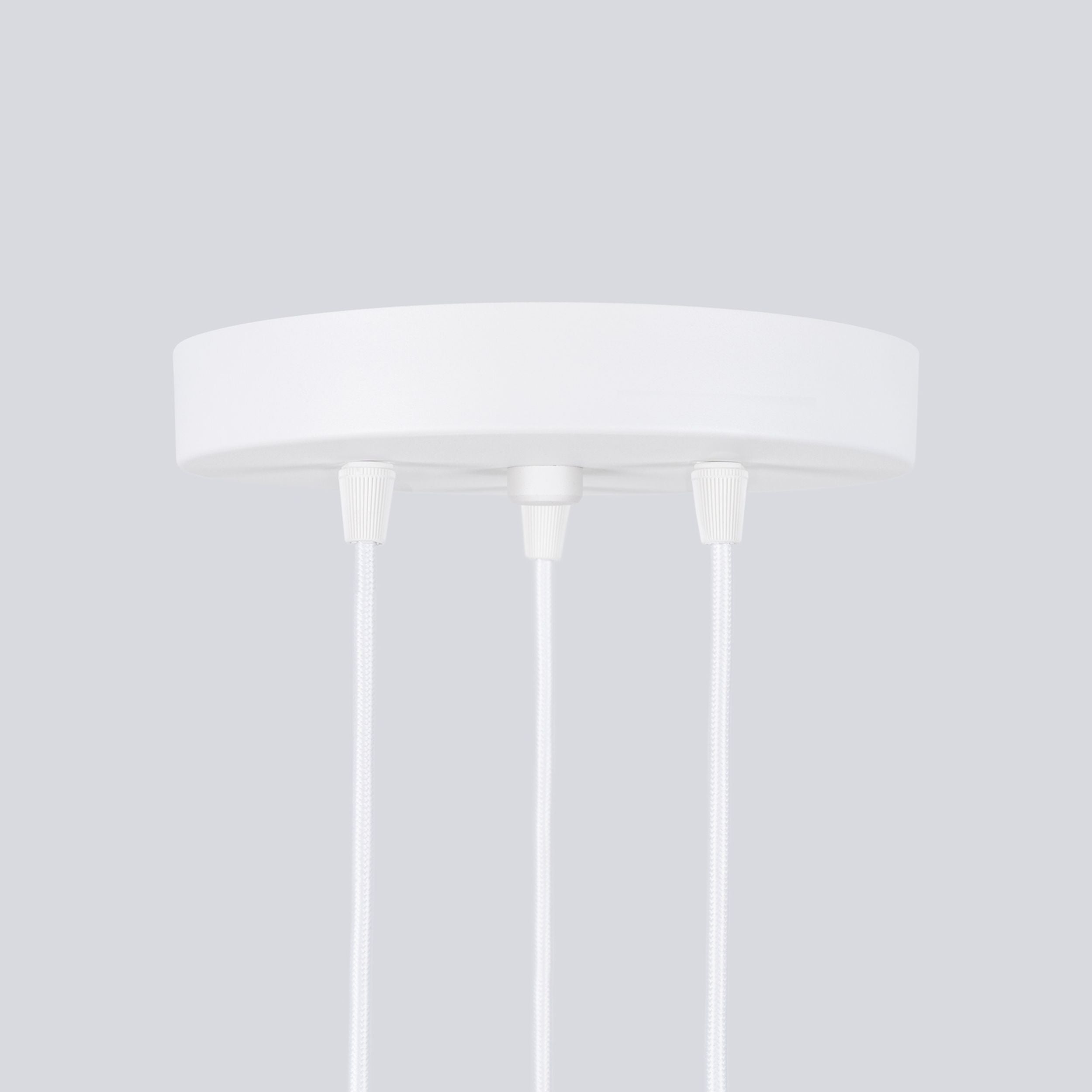 Lampa wisząca Karbon x3 biała na okrągłej podsufitce