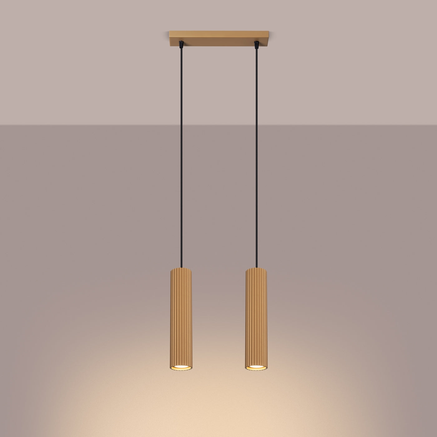 Lampa wisząca Karbon 2 złota