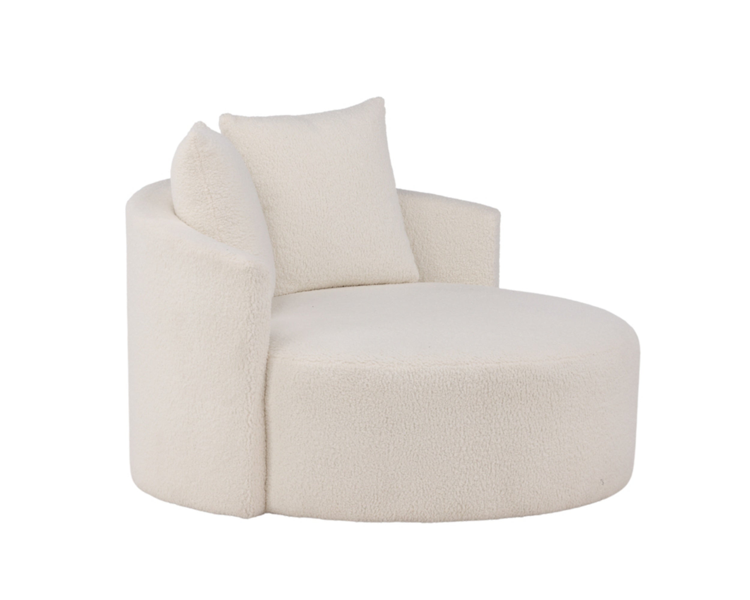 Sofa dwuosobowa Suppine biała w tkaninie boucle