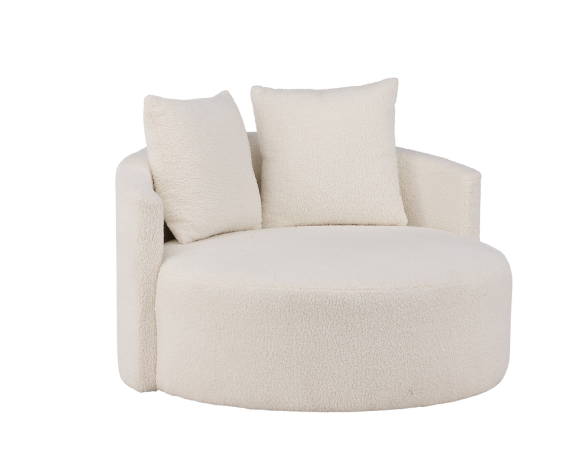 Sofa dwuosobowa Suppine biała w tkaninie boucle