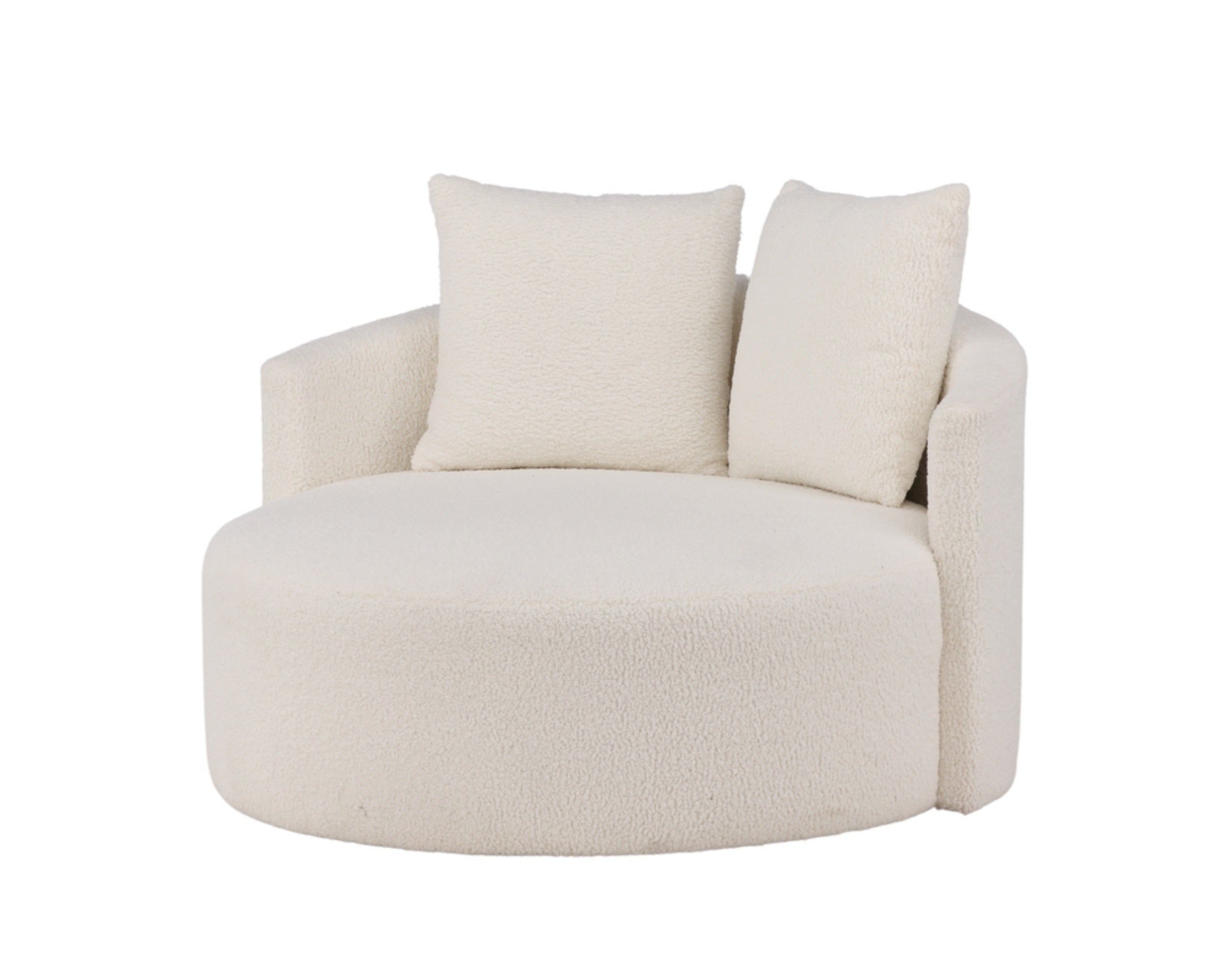 Sofa dwuosobowa Suppine biała w tkaninie boucle