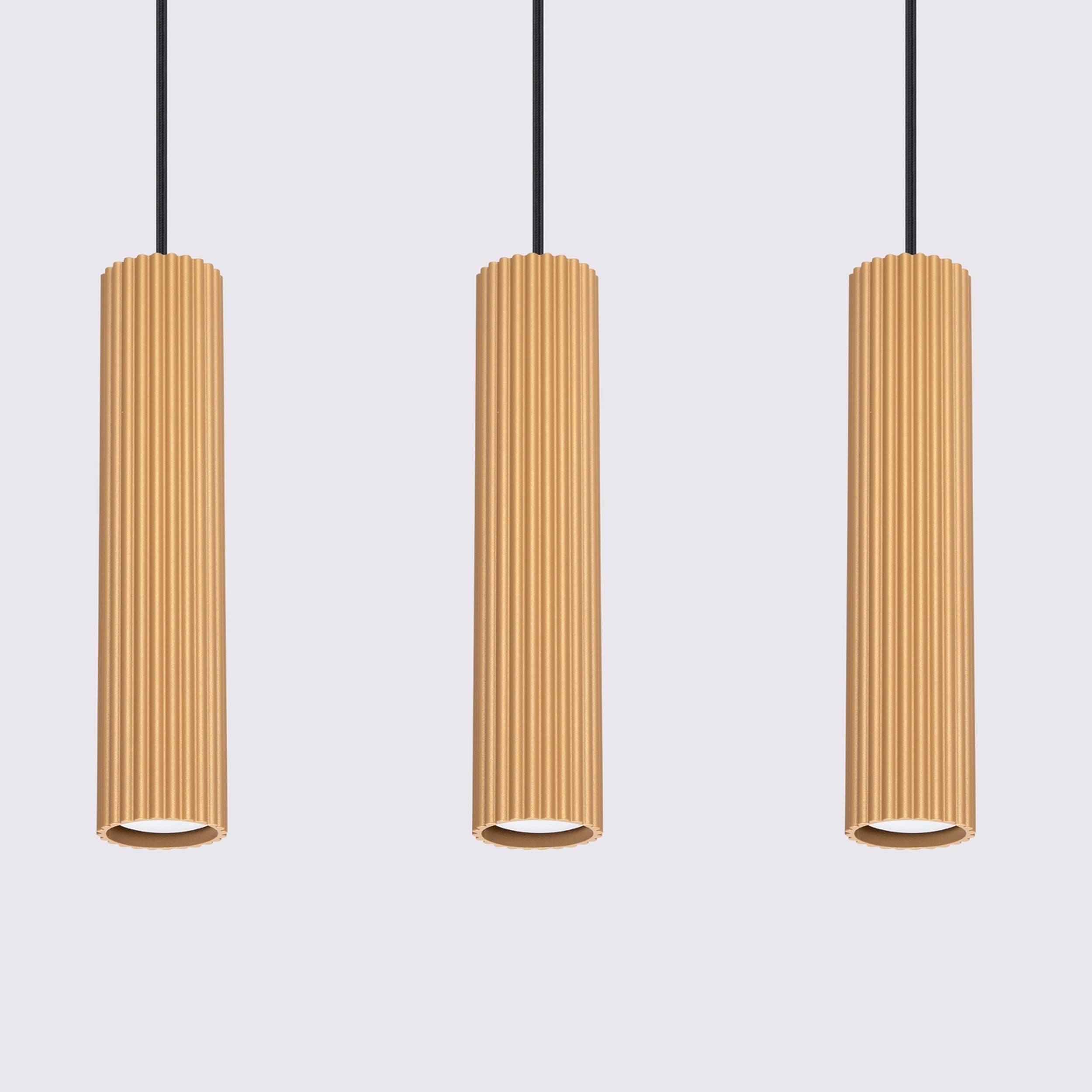 Lampa wisząca Karbon x3 złota