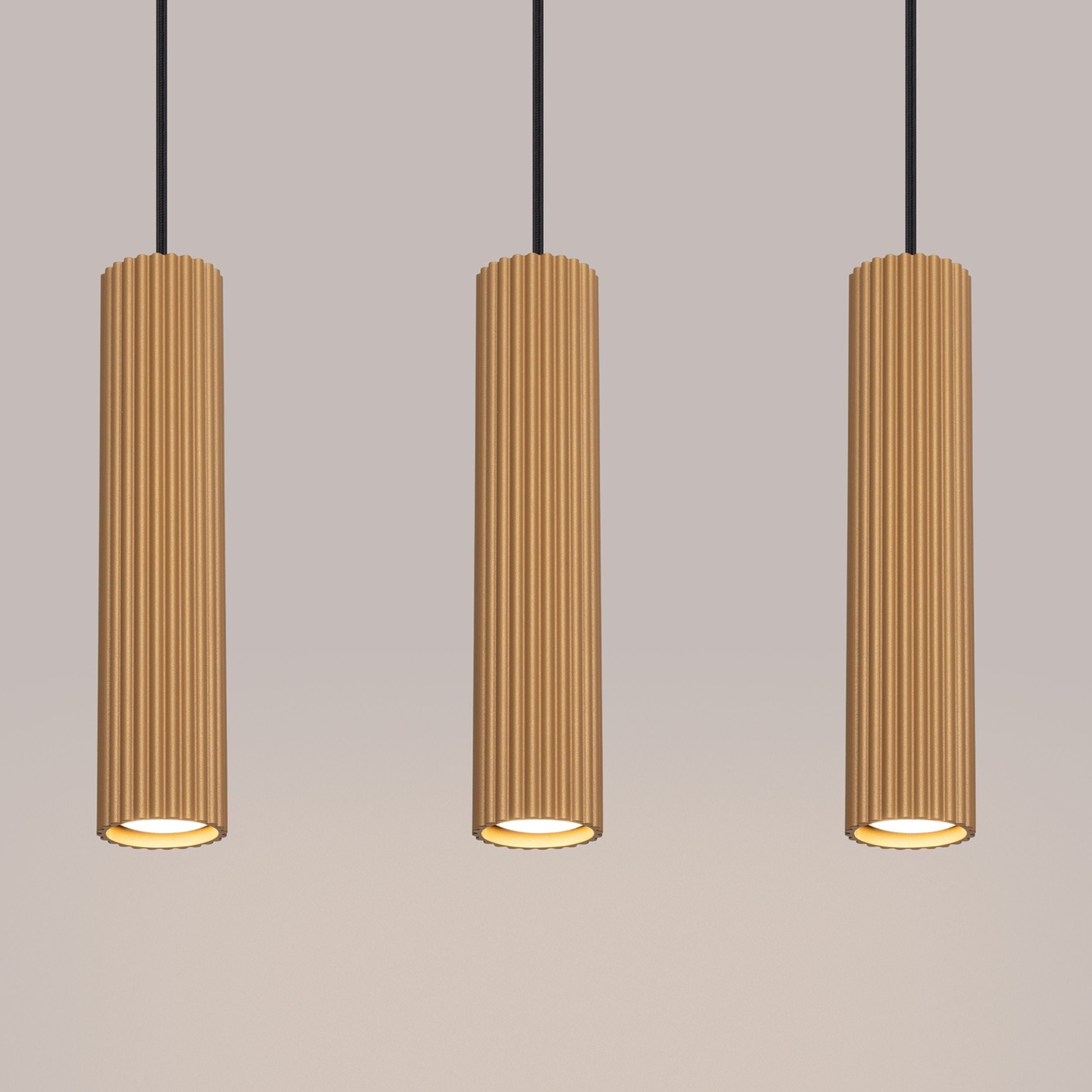 Lampa wisząca Karbon x3 złota