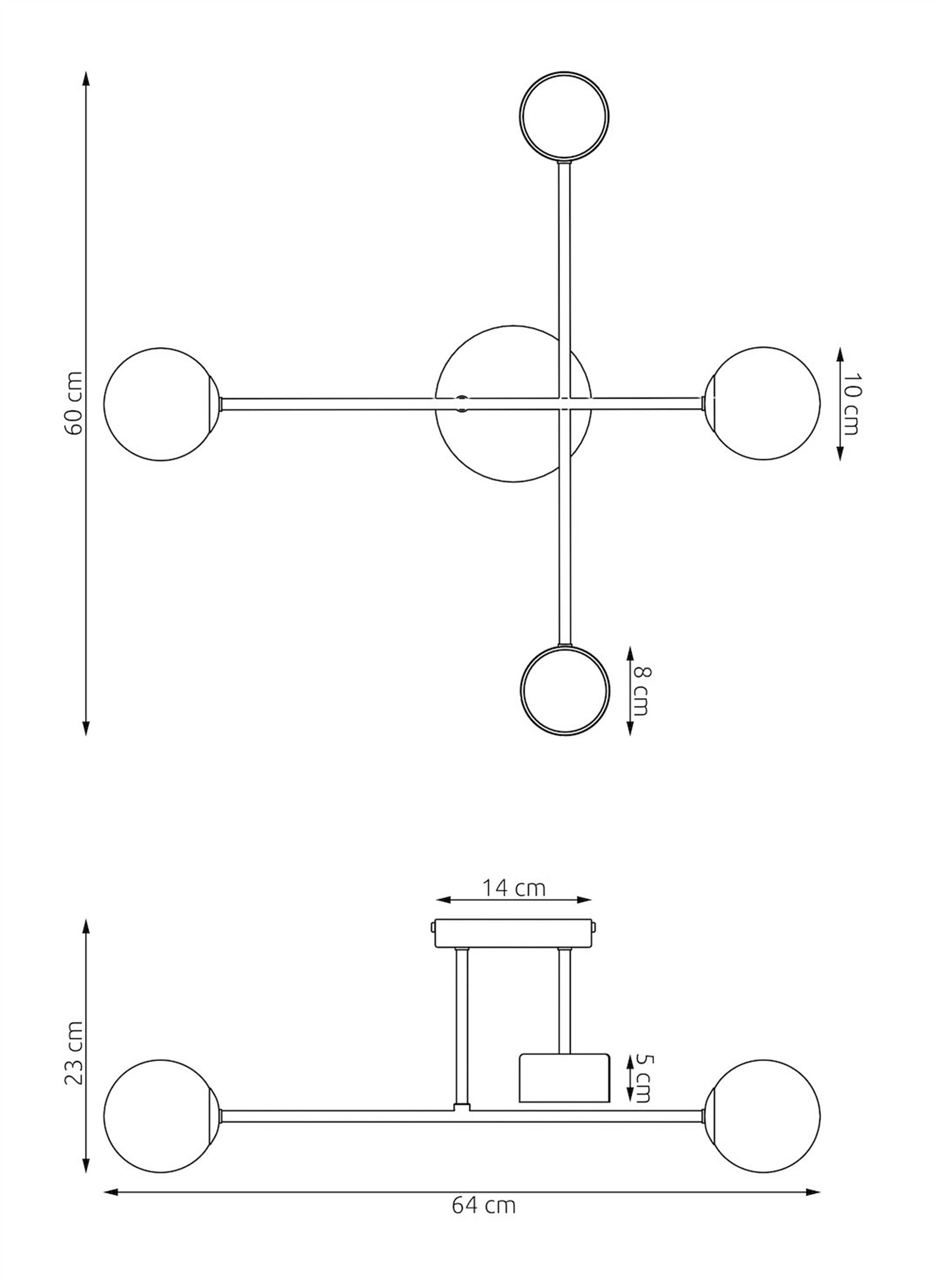 Lampa wisząca Holon x4 szara