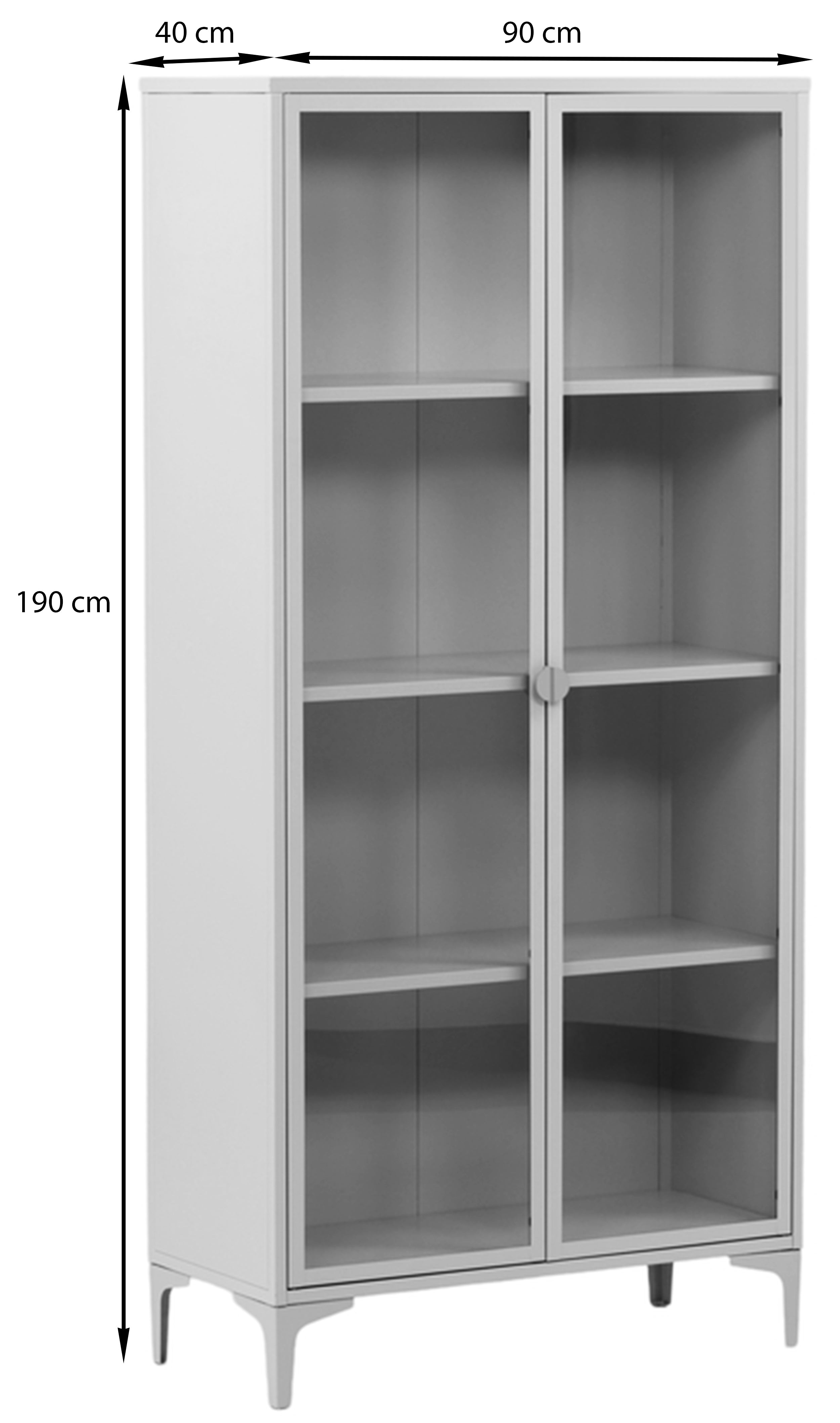 Witryna metalowa Piring 190 cm beżowa