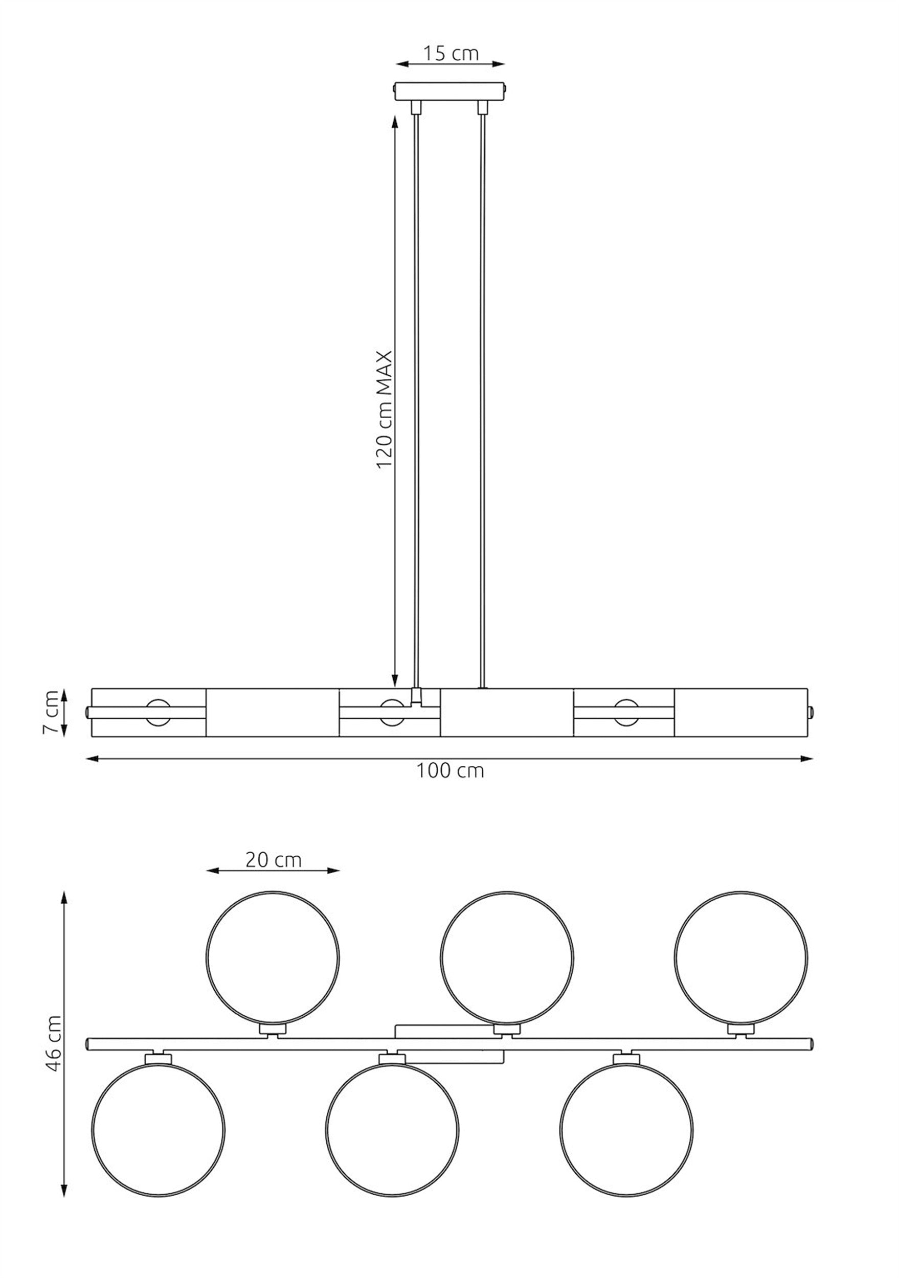 Lampa wisząca Drumz x6 czarna