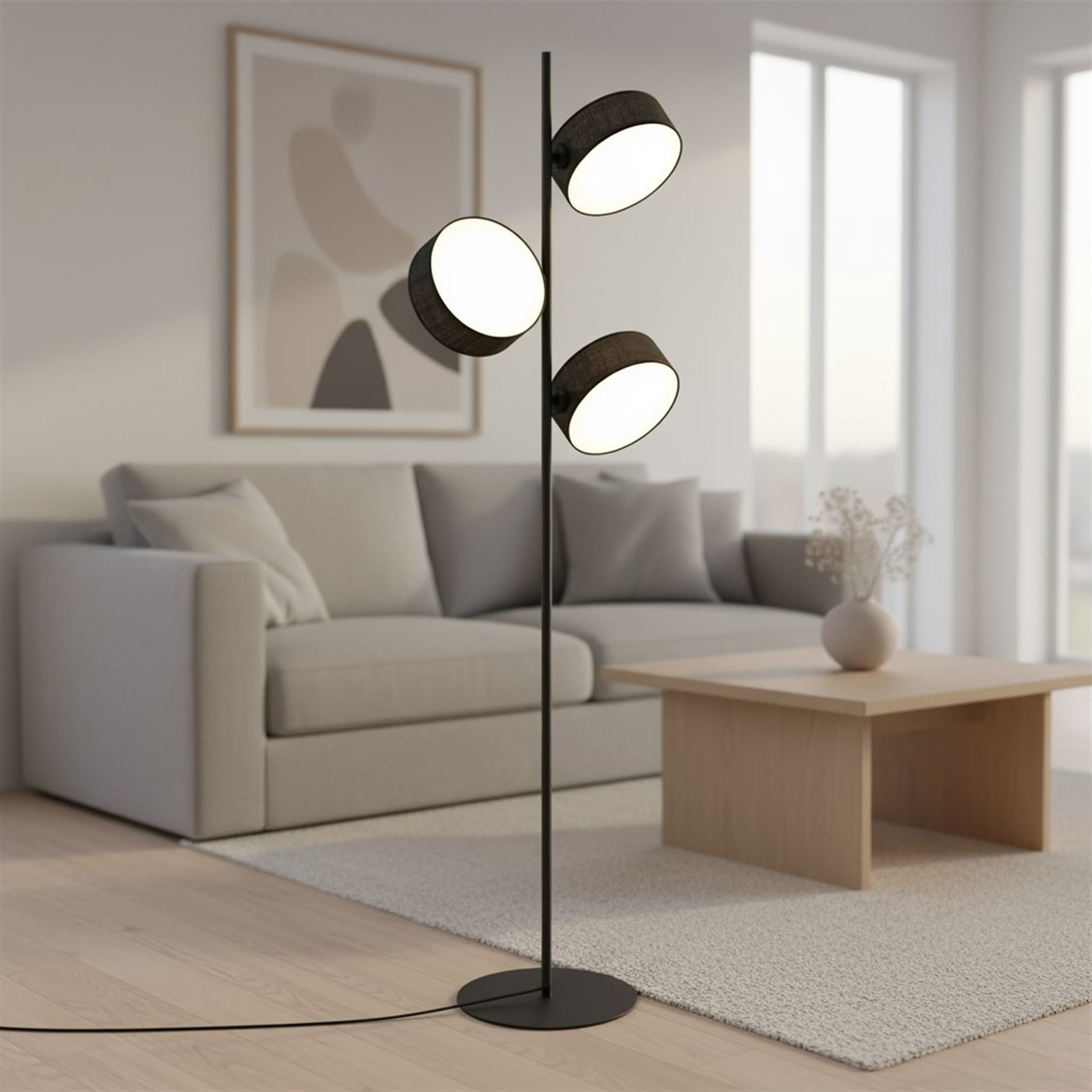 Lampa podłogowa Drumz x3 czarna