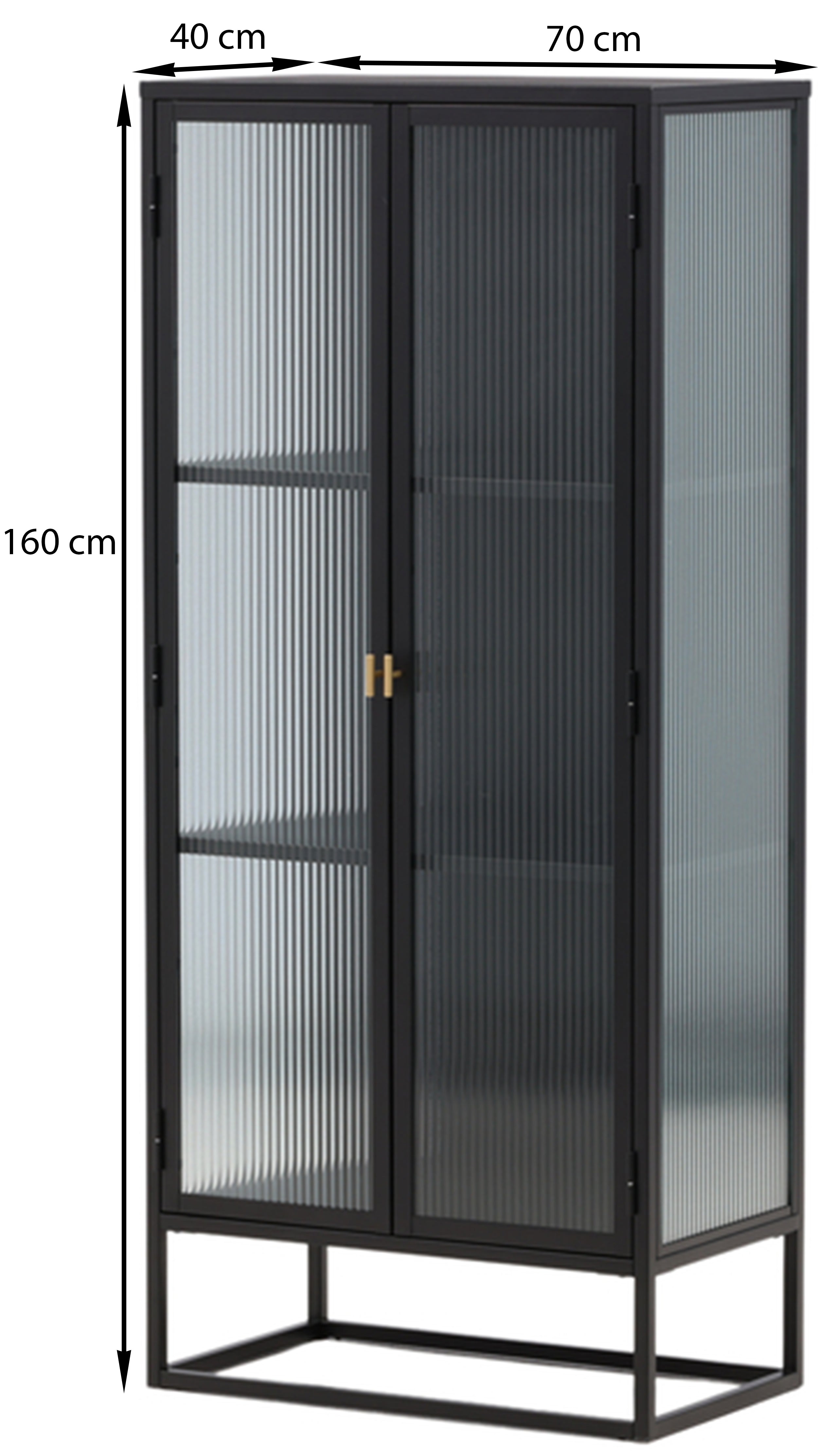 Witryna metalowa Garis 160 cm czarna