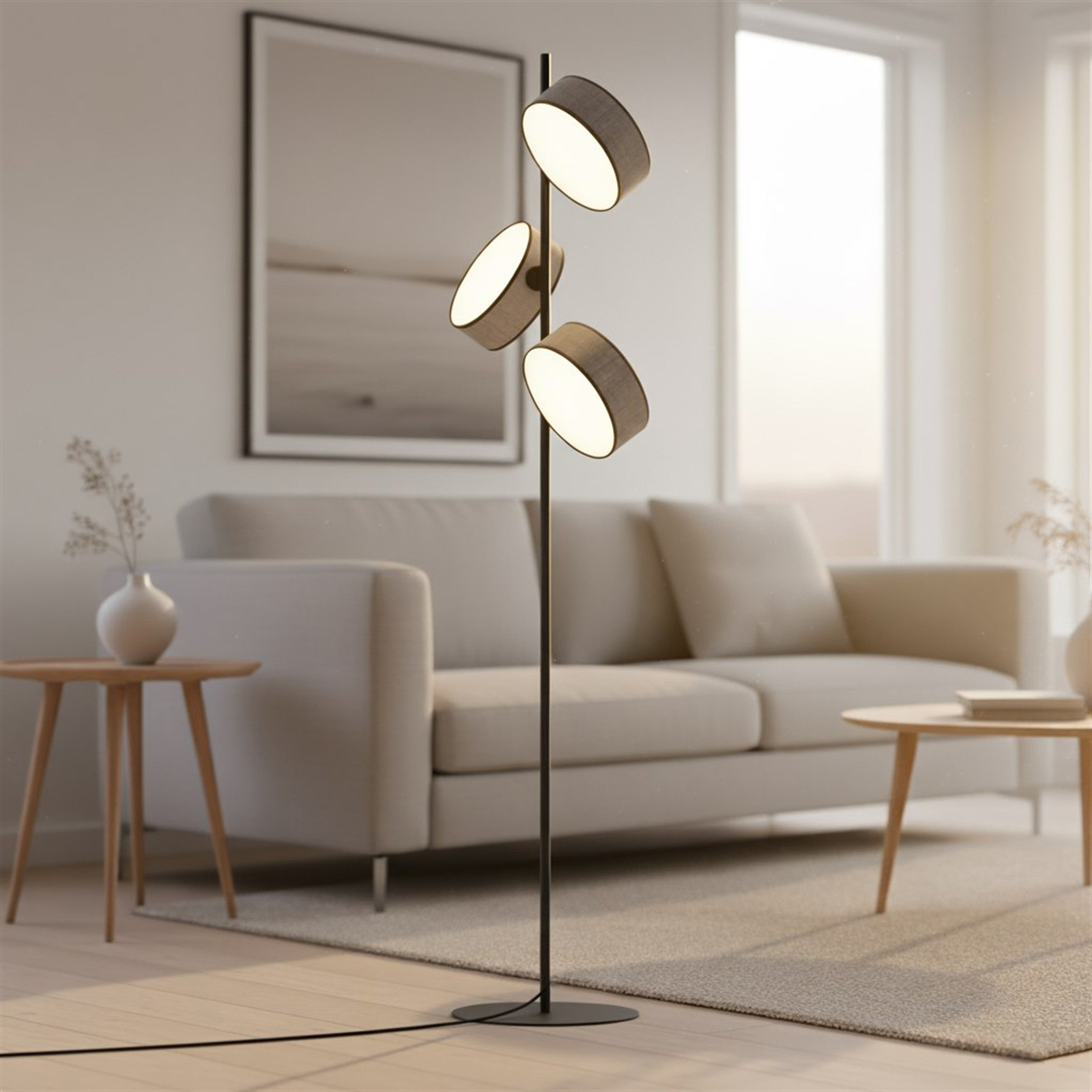 Lampa podłogowa Drumz x3 szara