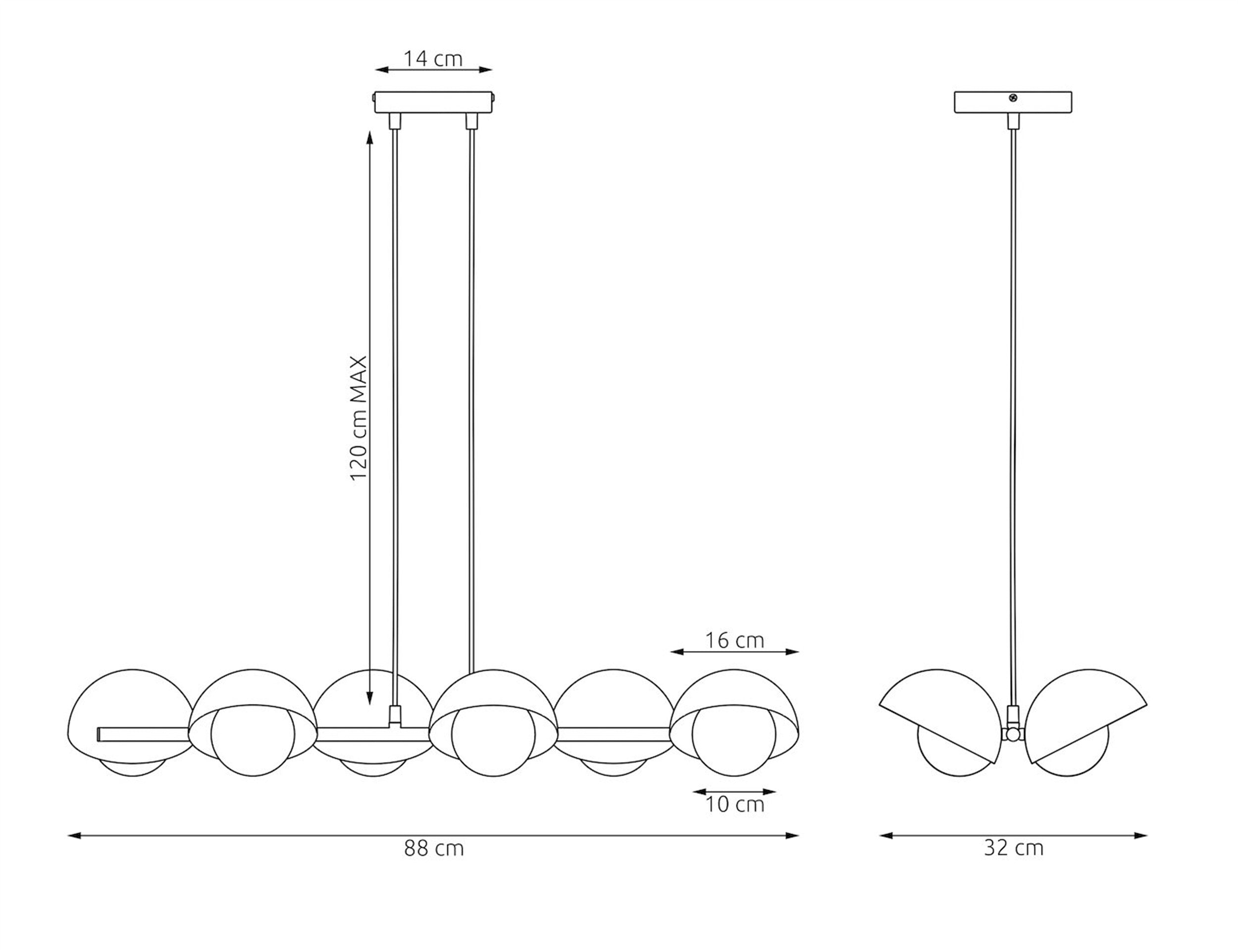 Lampa wisząca Boom x6 czarna