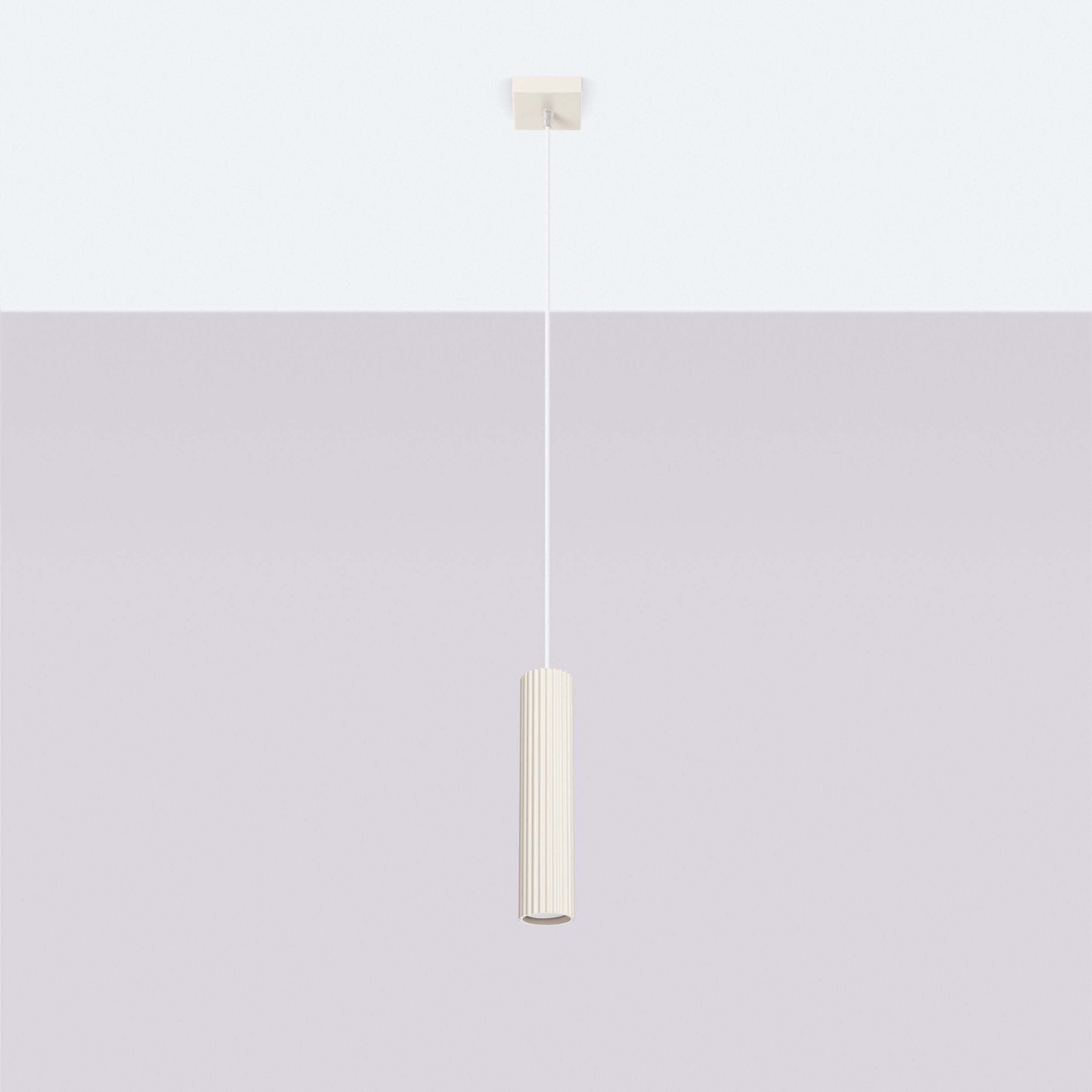Lampa wisząca Karbon x1 beżowa