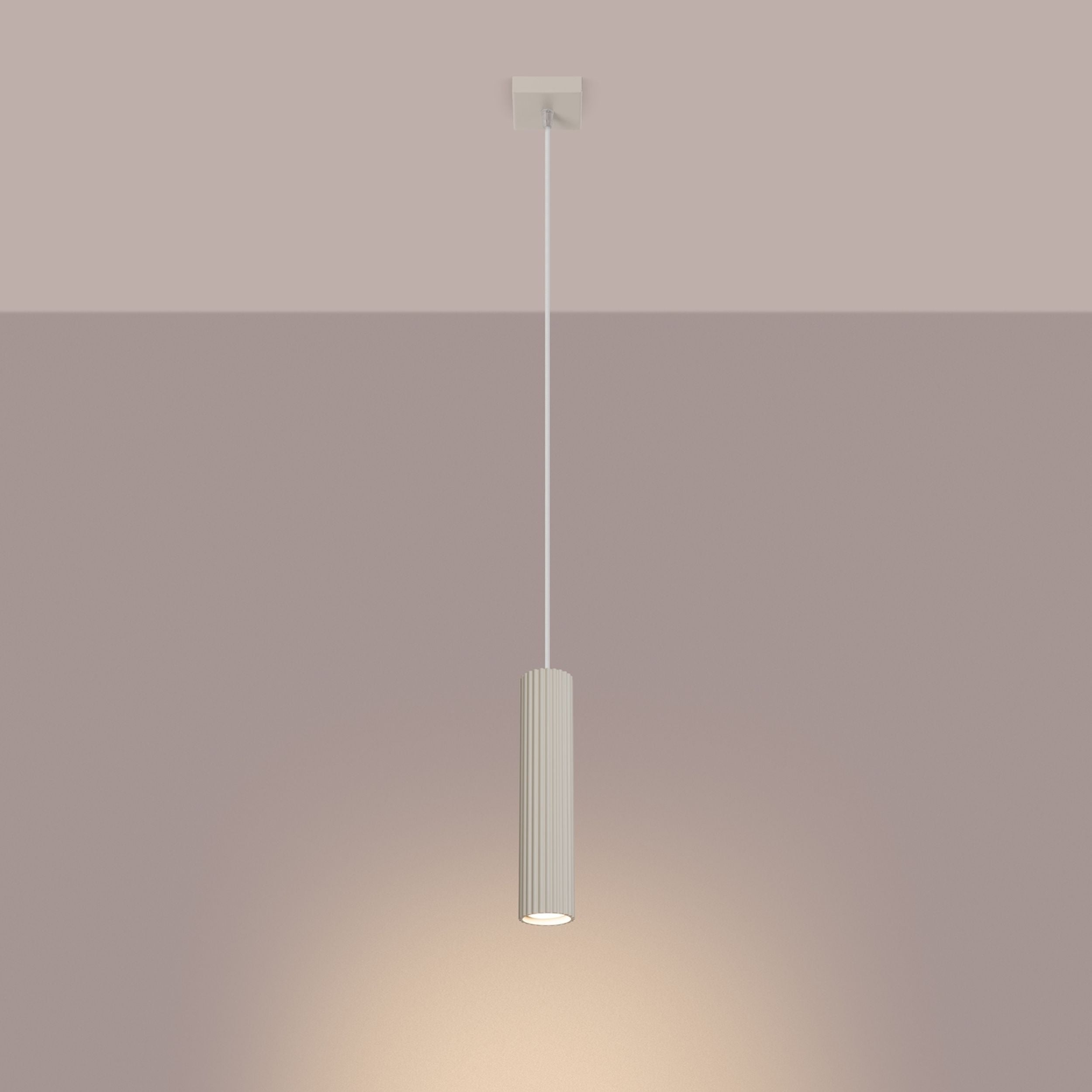Lampa wisząca Karbon x1 beżowa
