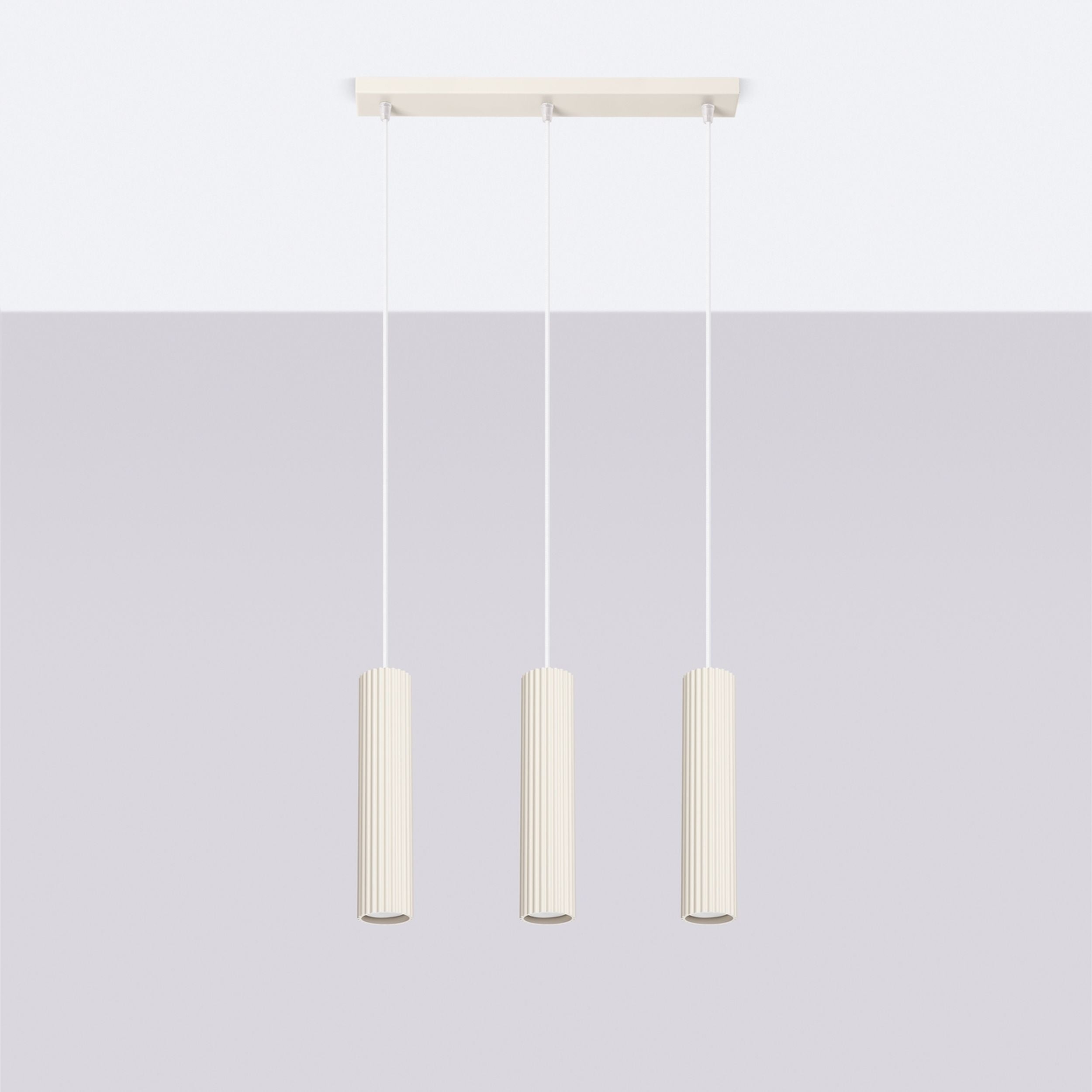 Lampa wisząca Karbon x3 beżowa