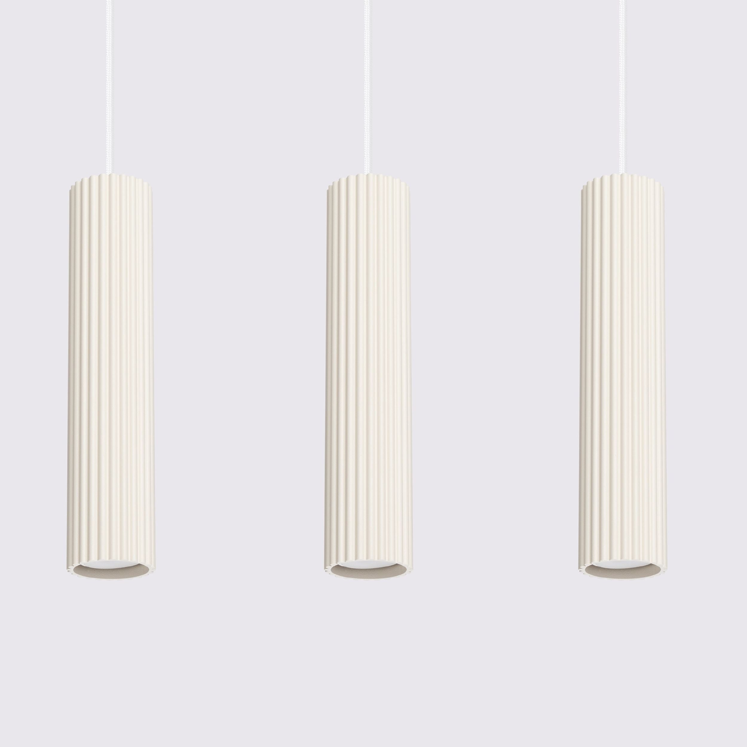 Lampa wisząca Karbon x3 beżowa
