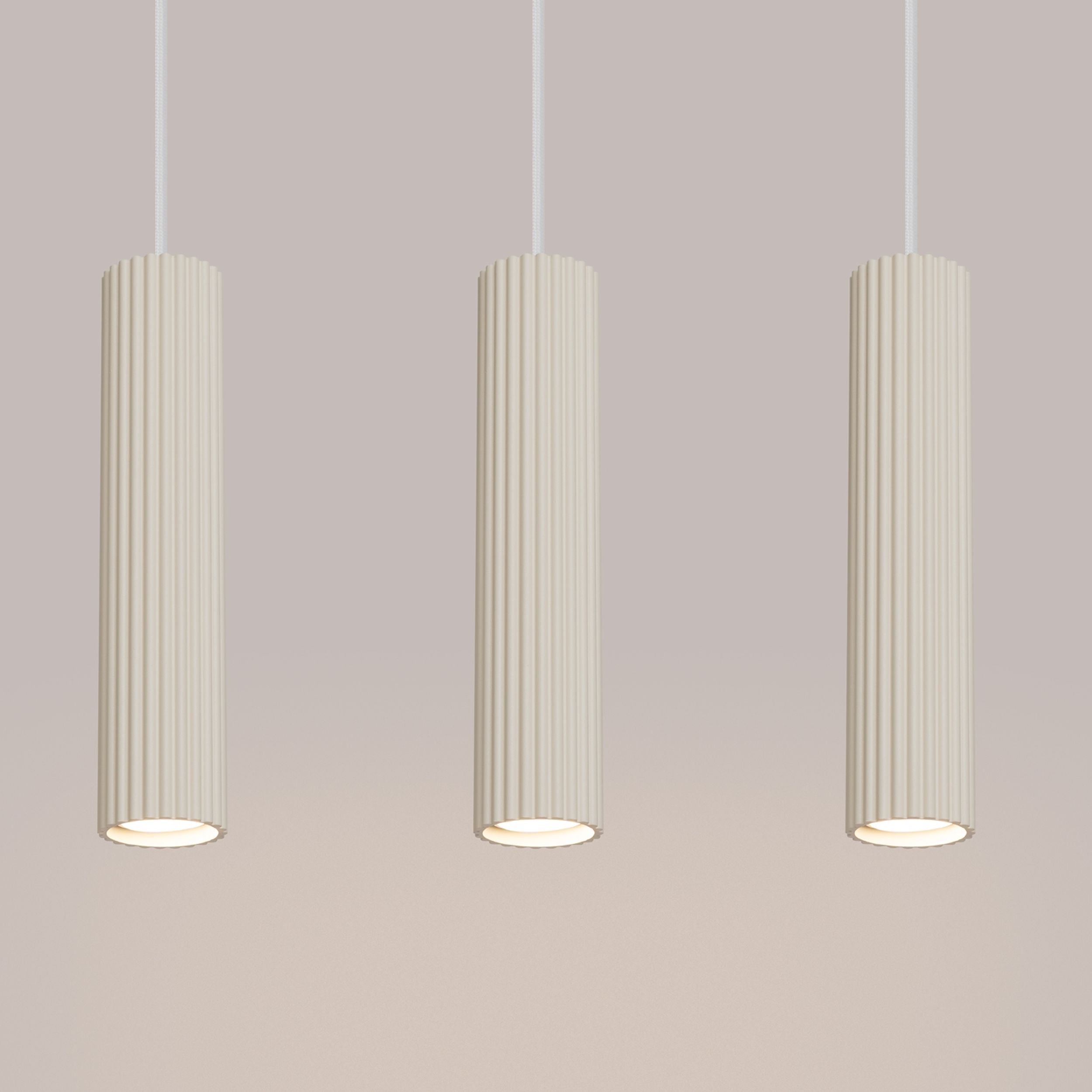 Lampa wisząca Karbon x3 beżowa