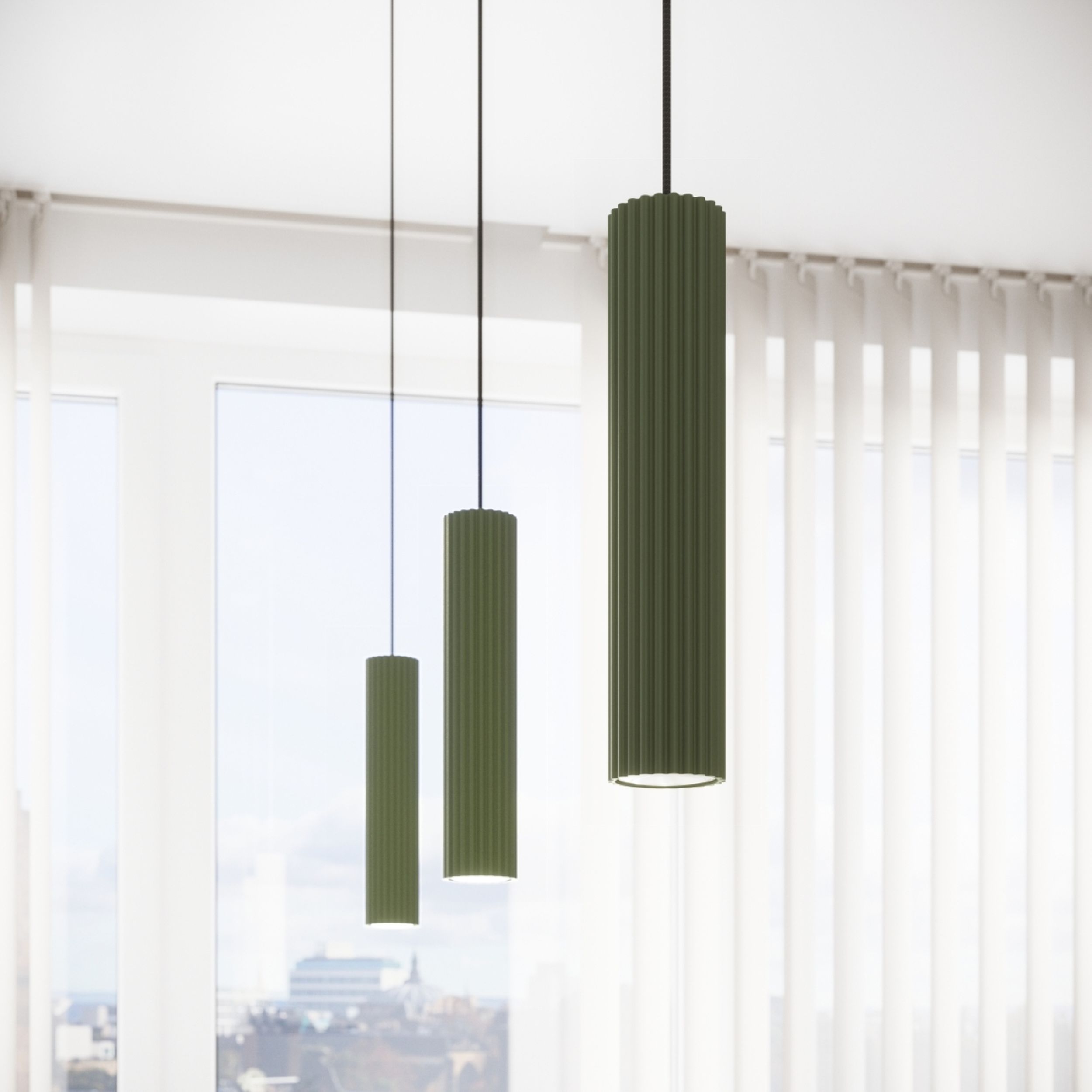 Lampa wisząca Karbon x1 oliwkowa
