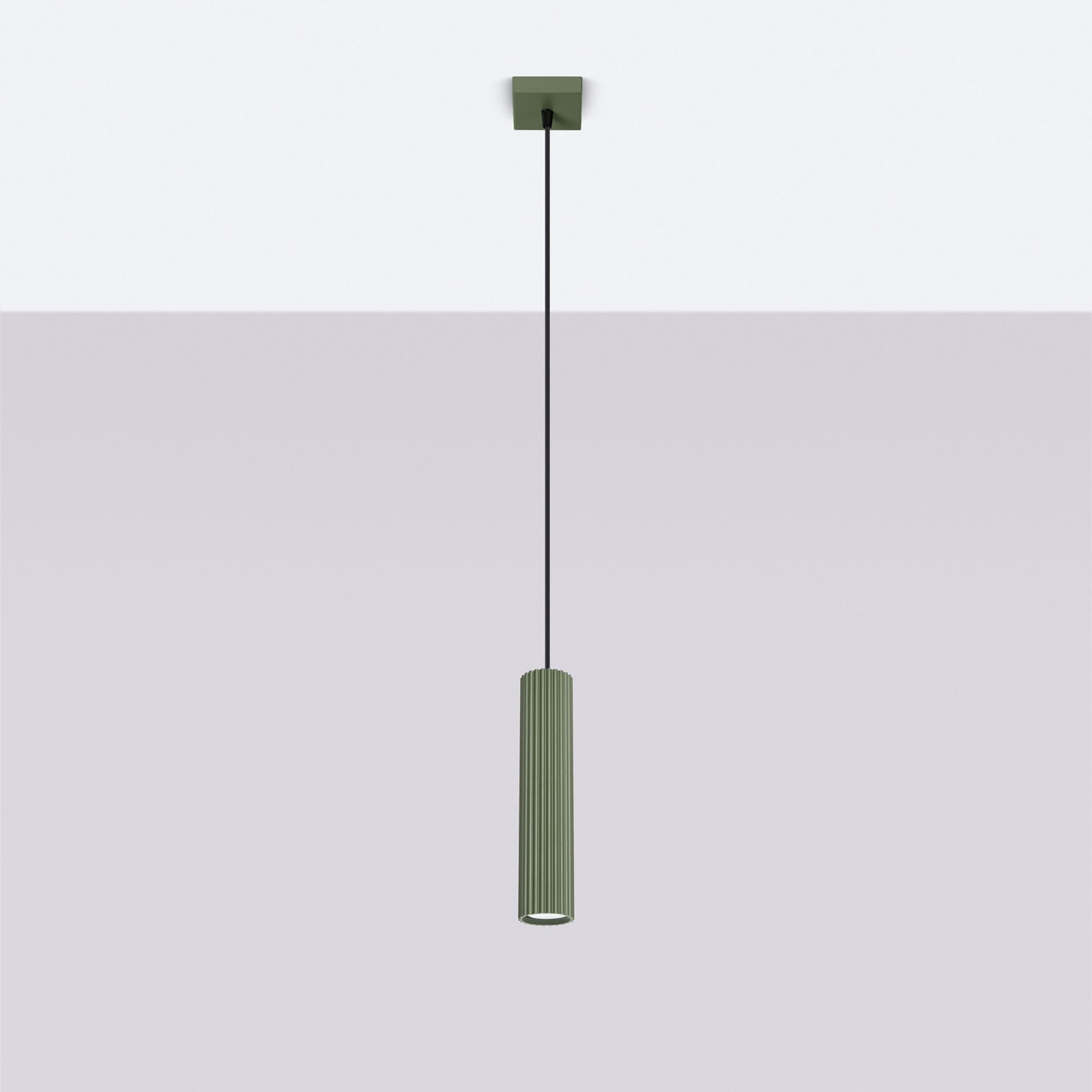 Lampa wisząca Karbon x1 oliwkowa
