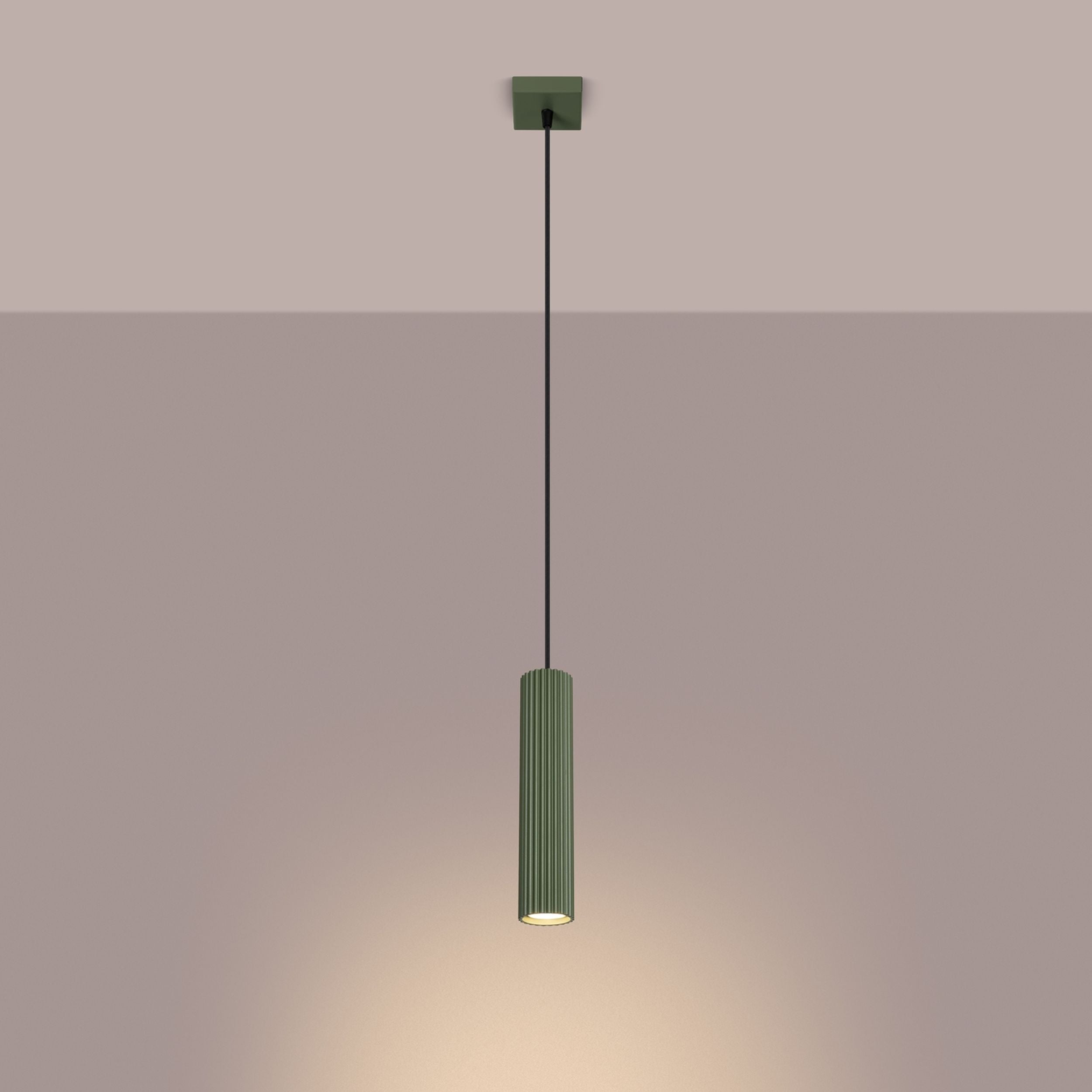 Lampa wisząca Karbon x1 oliwkowa