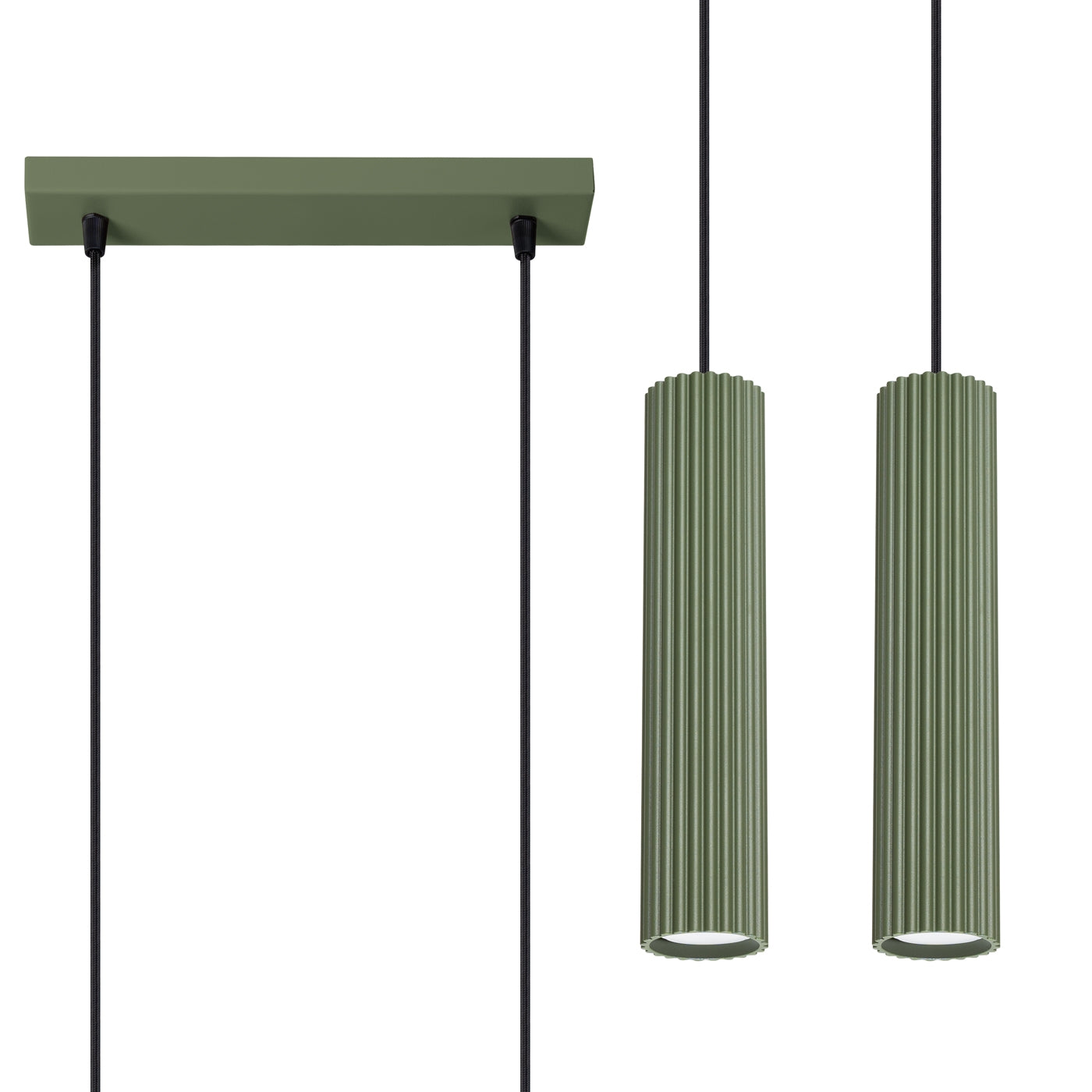 Lampa wisząca Karbon 2 zielona oliwka
