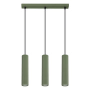 Lampa wisząca Karbon 3L zielona oliwka